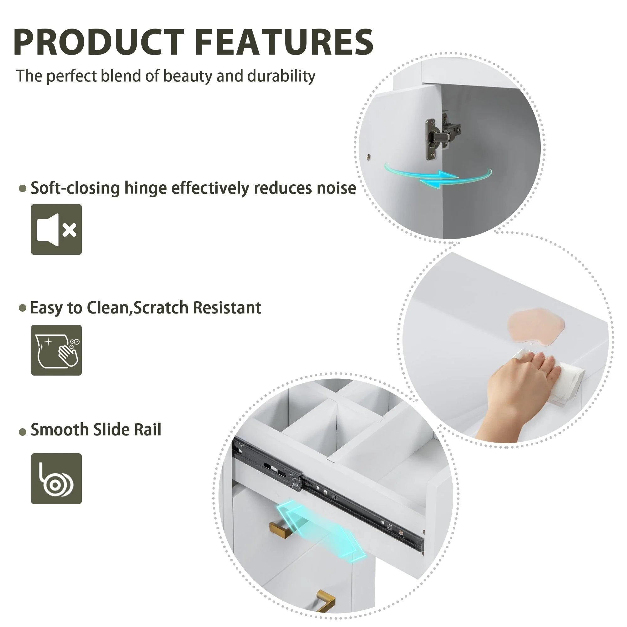 30 inches Freestanding Bathroom Vanity Set with Integrated Sink