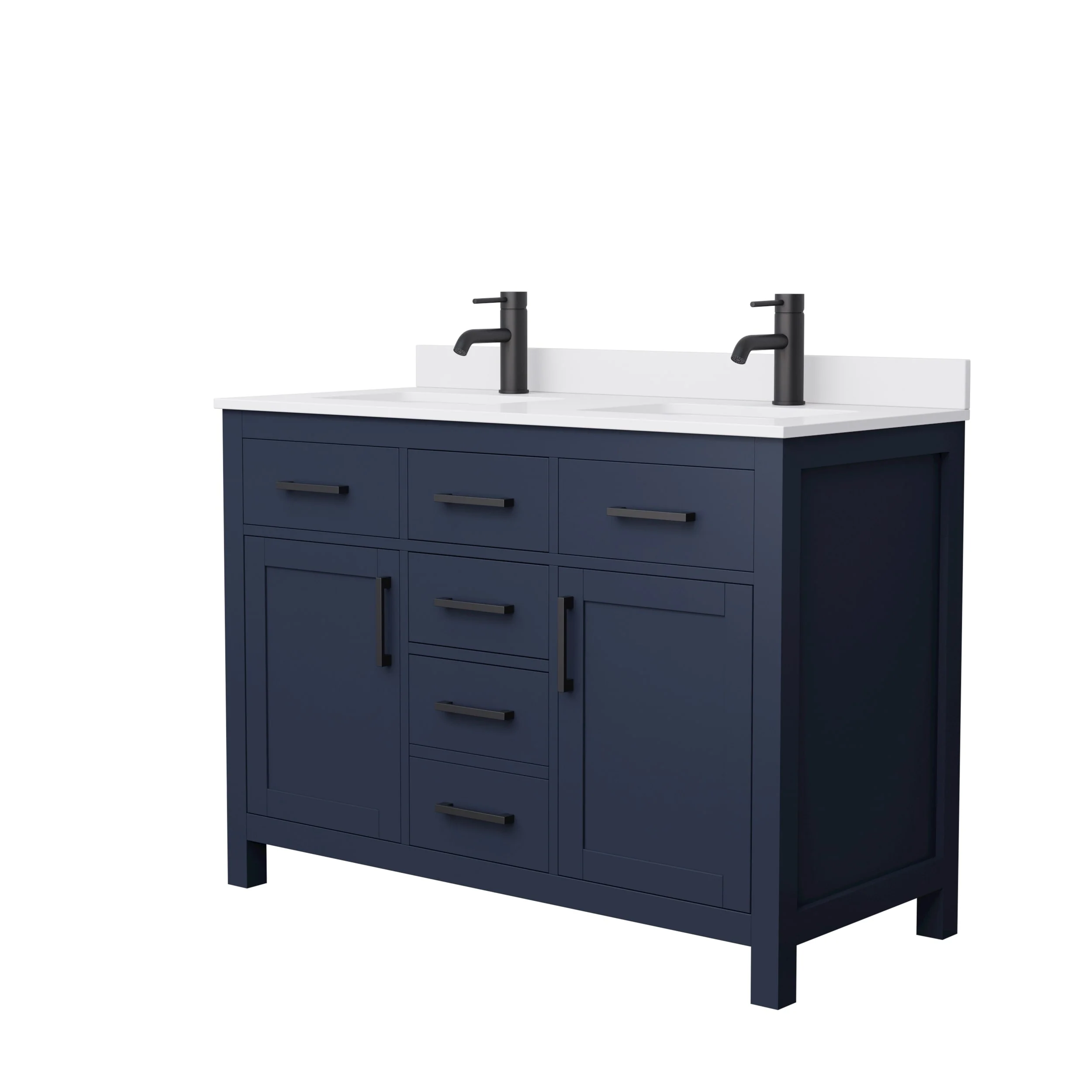 Beckett 48 Inch Double Vanity, Cultured Marble Top