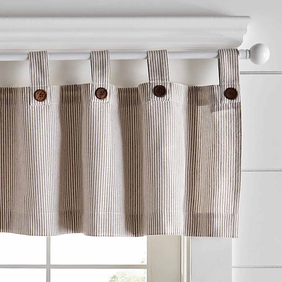 Tucker Ticking Stripe Kitchen Curtain Valance - 60