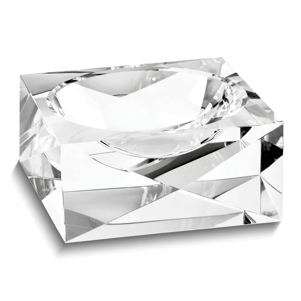 Curata Crystal Glass Pyramid Bowl