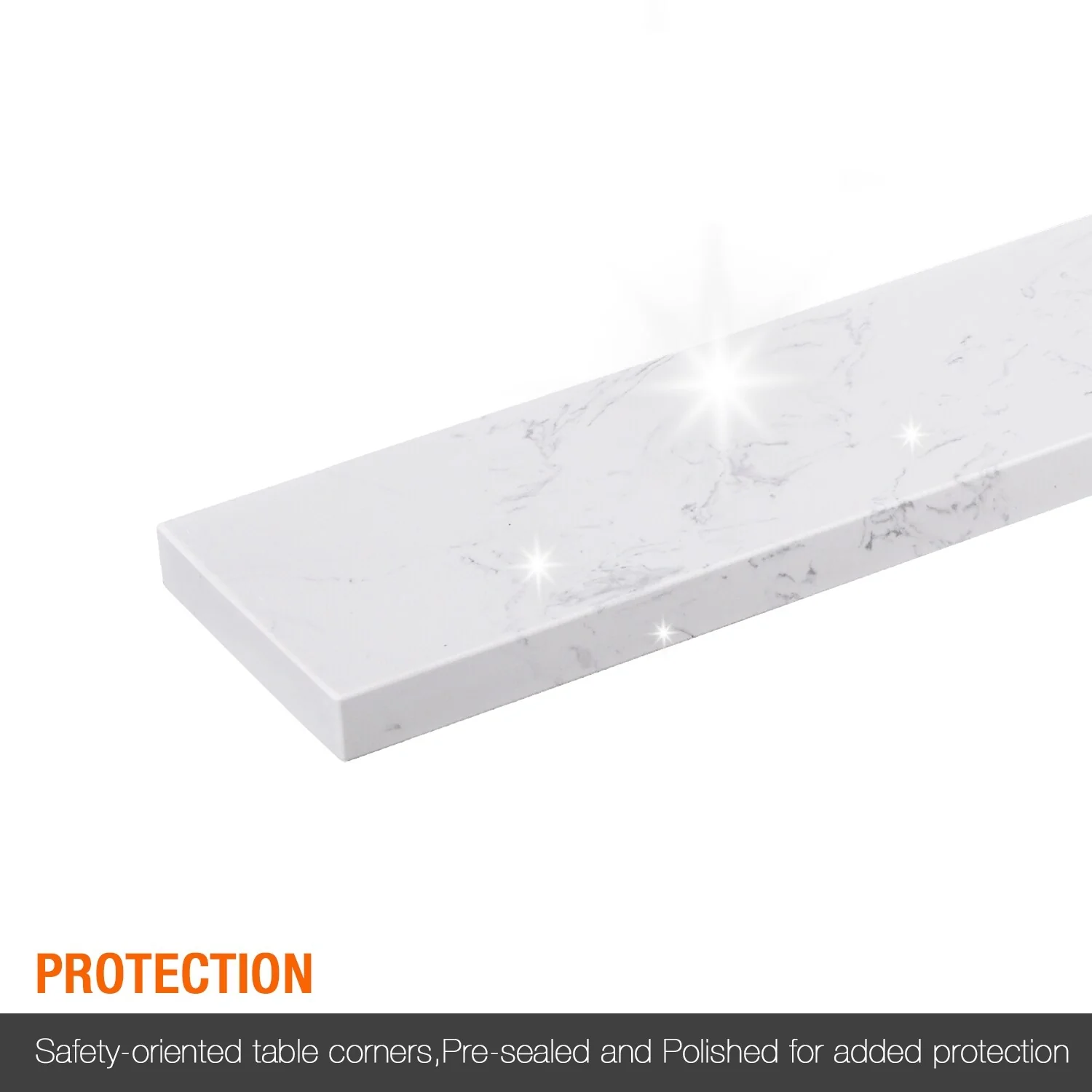 PROOX Cultured Marble Bathroom Vanity Top Backsplash Sidesplash