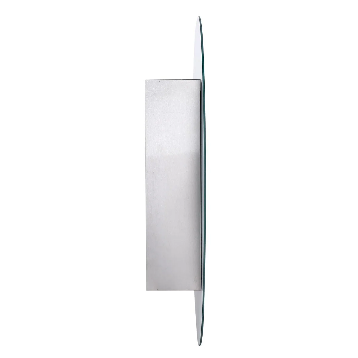 Oval Medicine Cabinet Wall Mounted Brushed Stainless Steel with Mirror 26