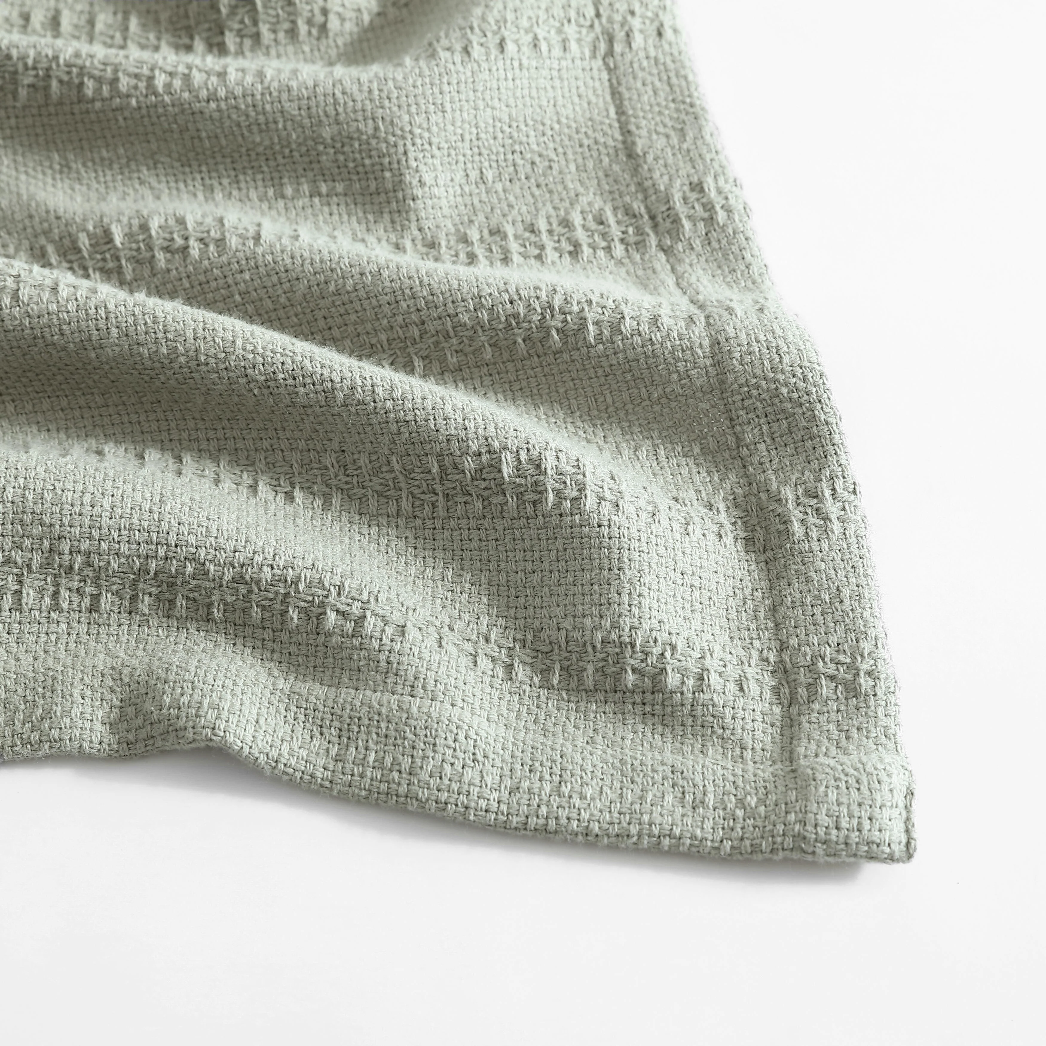 Eddie Bauer Variegated Weave Stripe Cotton Reversible Blanket