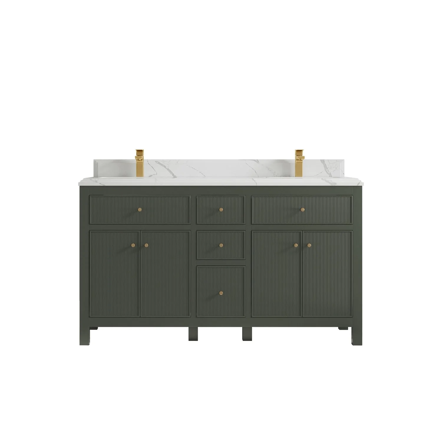 Willow Collections 60 in. W x 22 in D. Sonoma Free Standing Reeded Double Sink Bathroom Vanity with Countertop