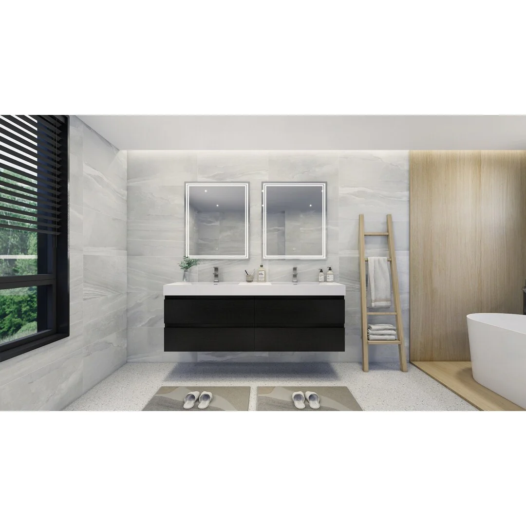 Baillie 72'' Wall-Mounted Vanity with Double Reinforced Acrylic Sink