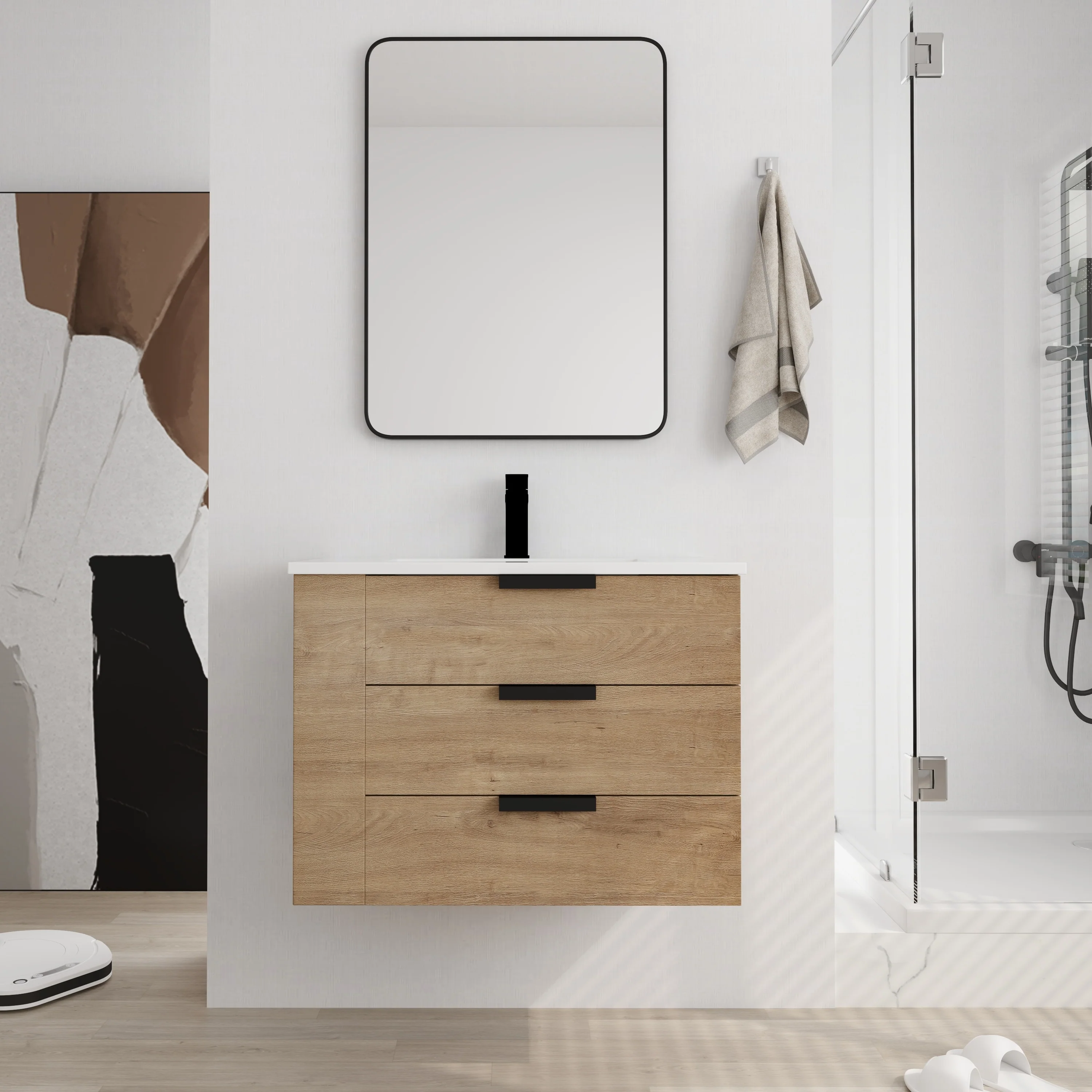 Beingnext 30''/36'' Single Sink Floating Bathroom Vanity with Soft Close Drawer and Adjustable Shelf