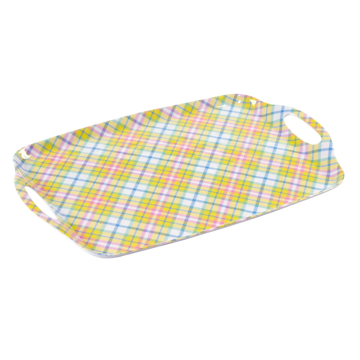 Certified International Easter Morning Plaid 2 Pc Melamine Tray Set - 19