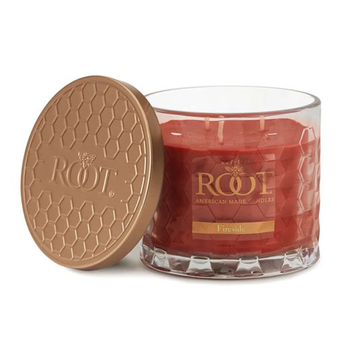 ROOT Candles Fireside Scented 3-Wick Signature Honeycomb Jar