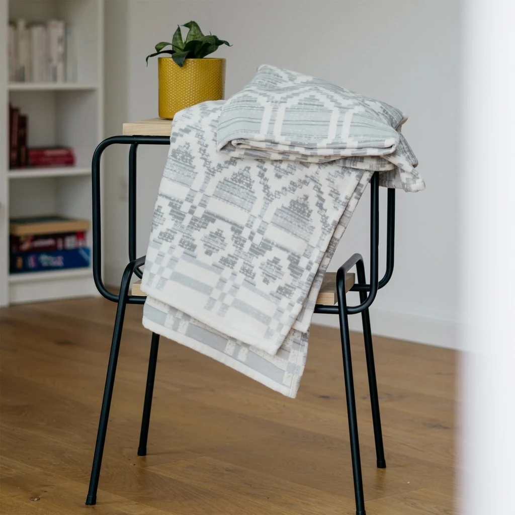 IBENA Neutral Ethnic Pure Cotton Throw Blanket 'Amora'