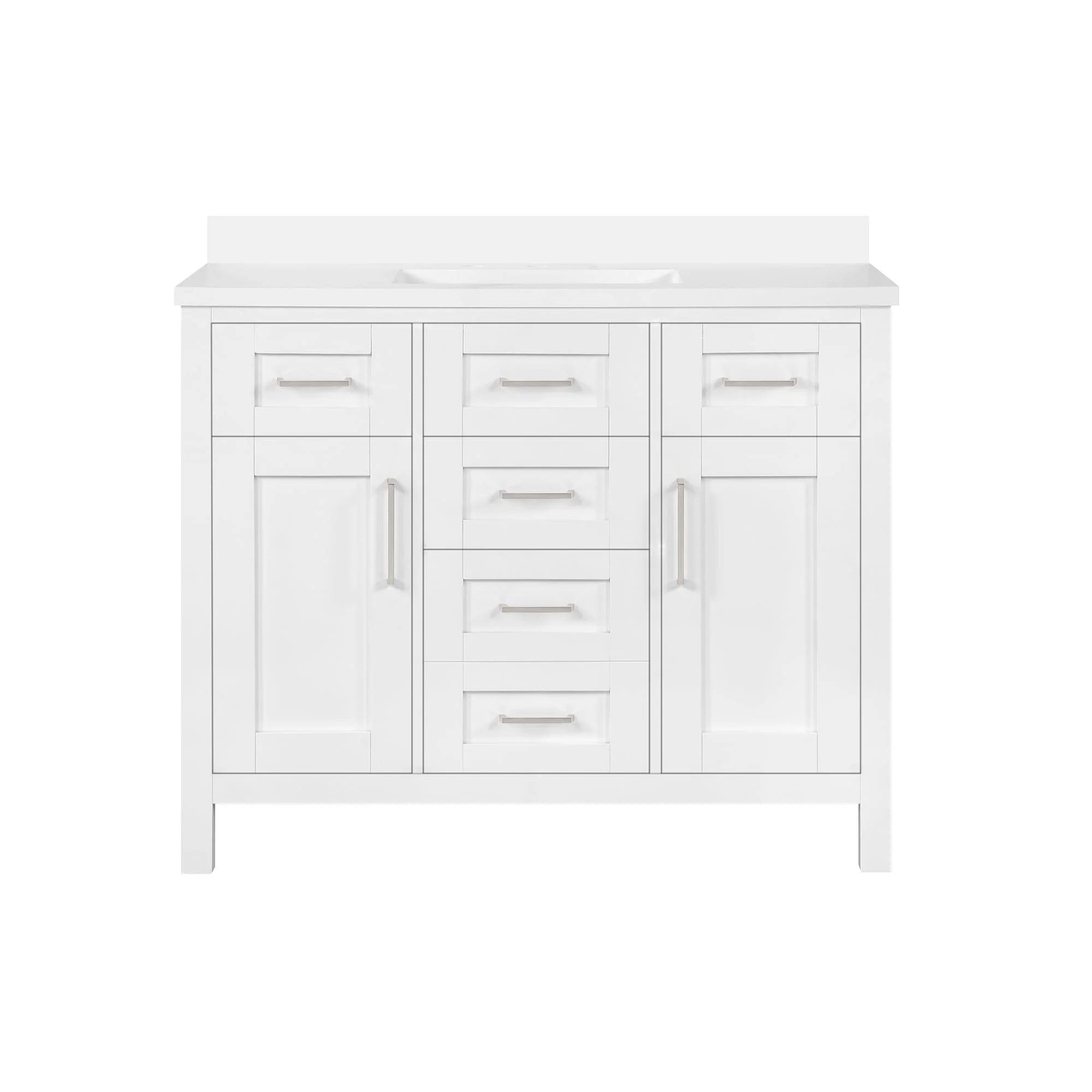 OVE Decors Tahoe III 42 in. White Vanity with power bar and included mirror