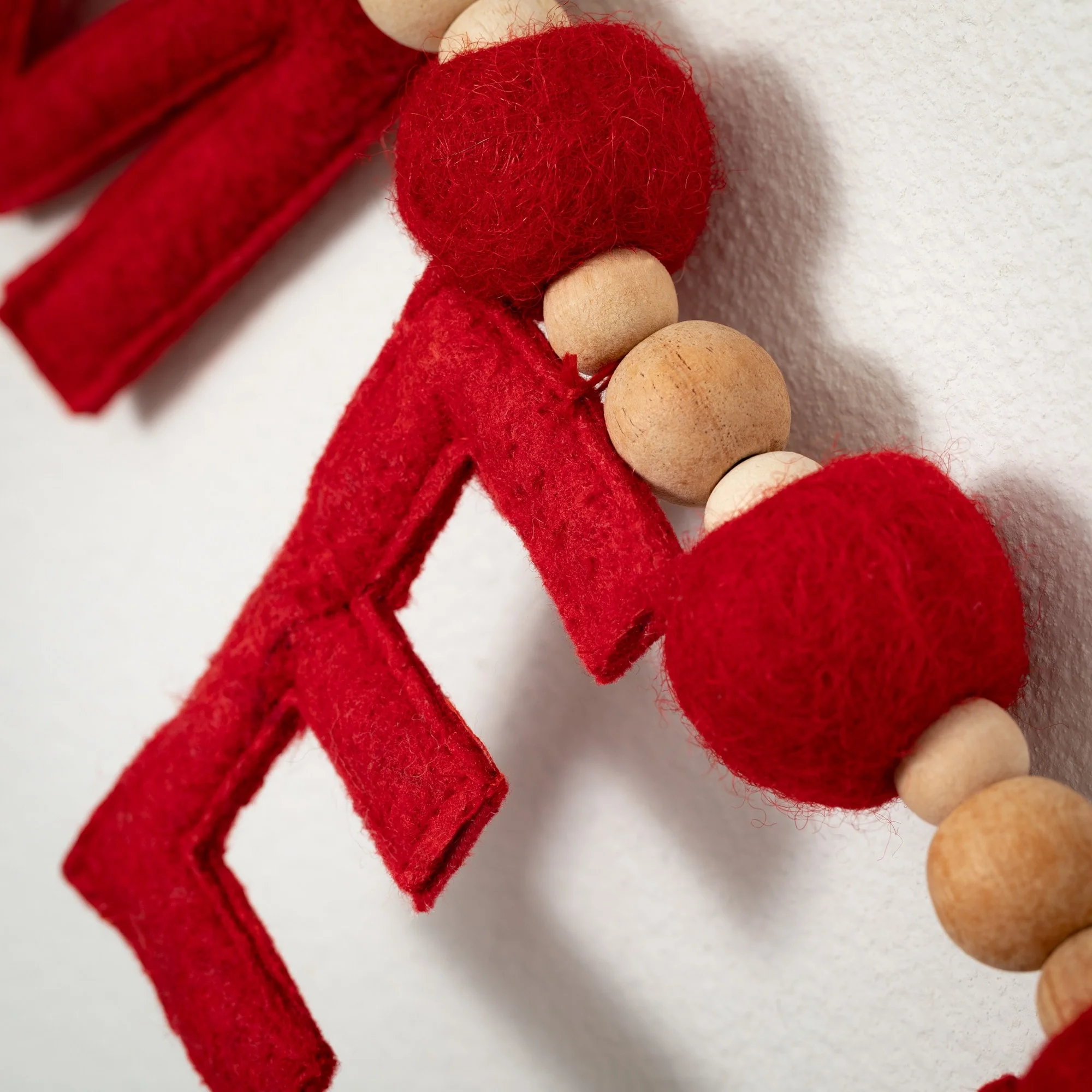 6'L Sullivans Merry Christmas Felt Garland, Red Christmas Garland - 6'1