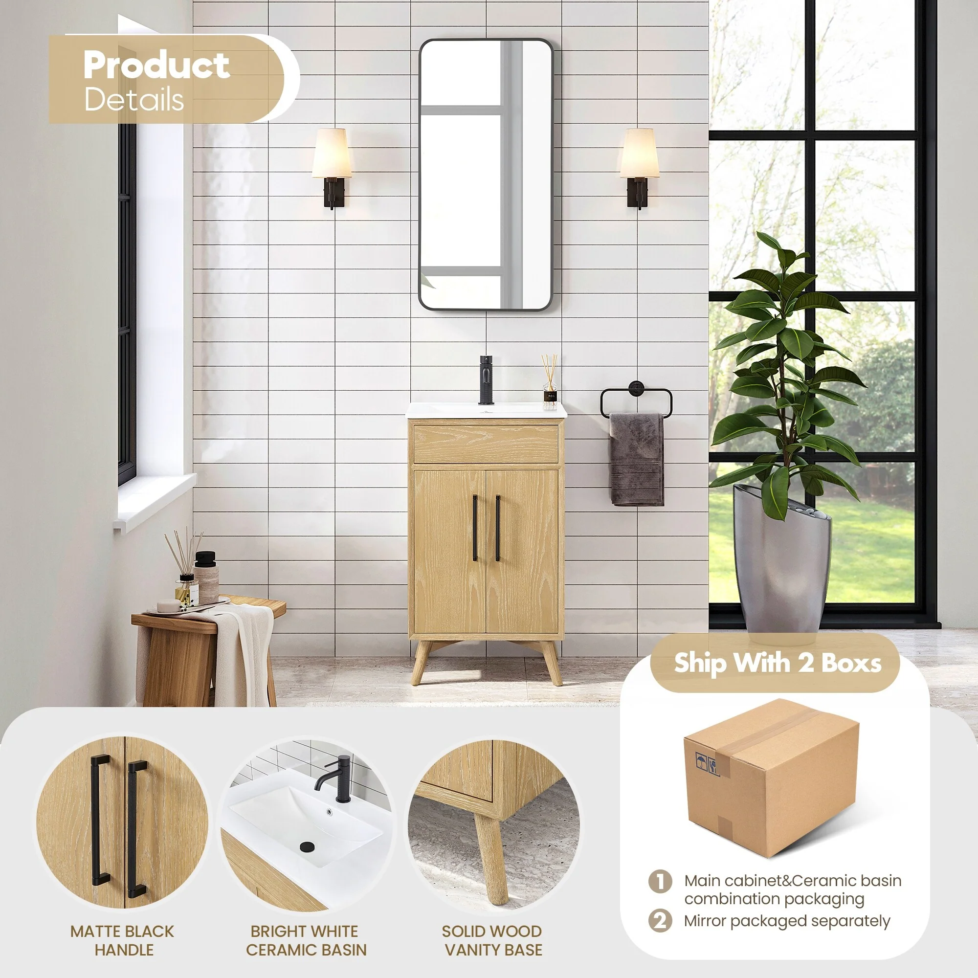 Delhi Bath Vanity with White Ceramic Basin Top without Mirror