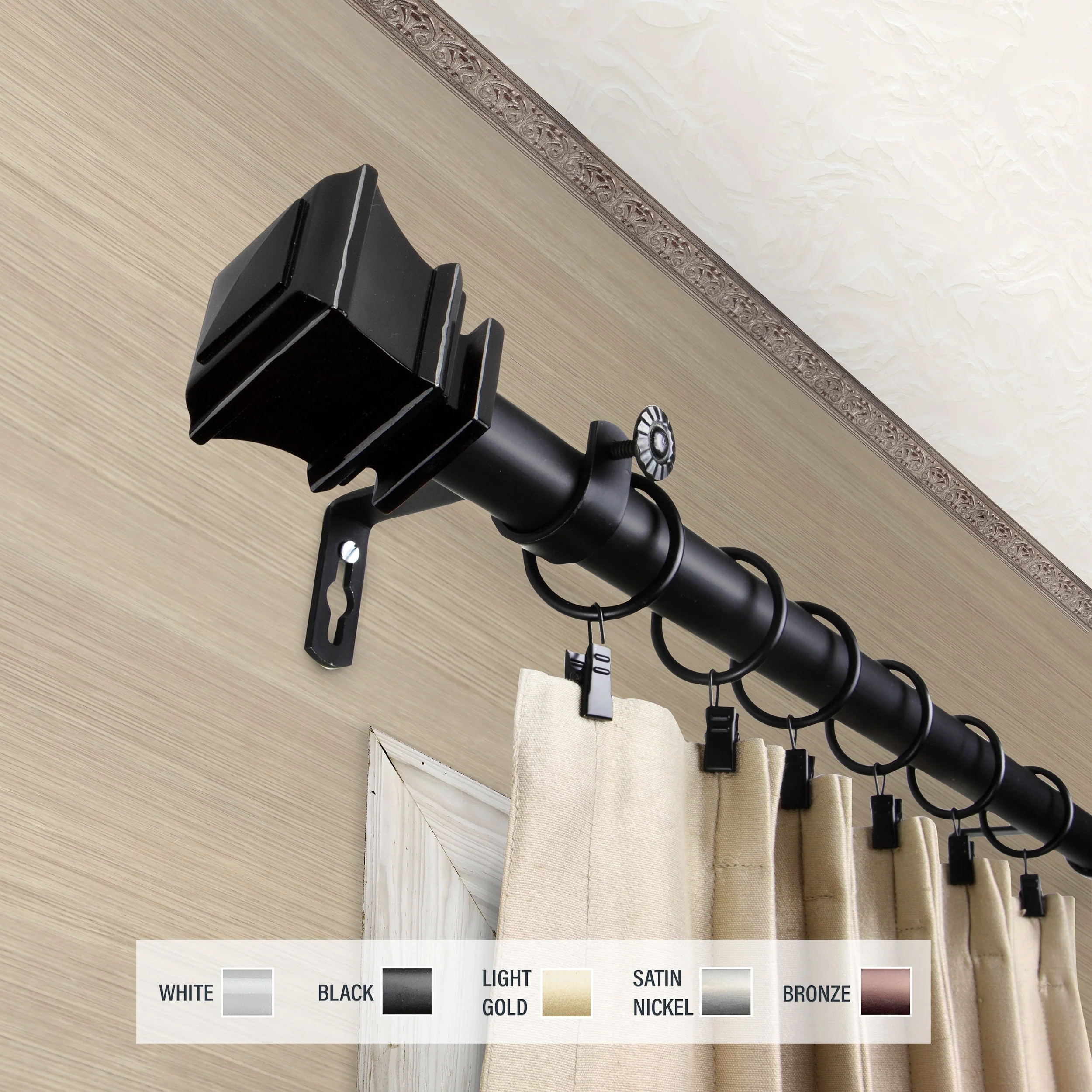 InStyleDesign Savre 1 inch Diameter Adjustable Curtain Rod