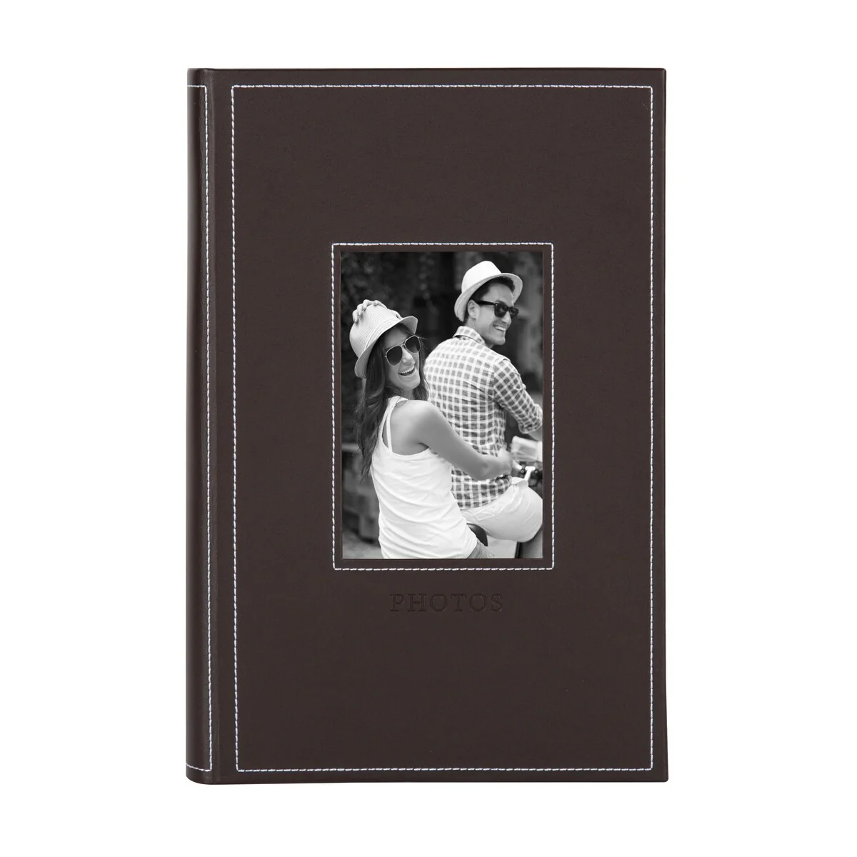 DesignOvation Debossed Black Faux Leather Photo Album (Pack of 4)