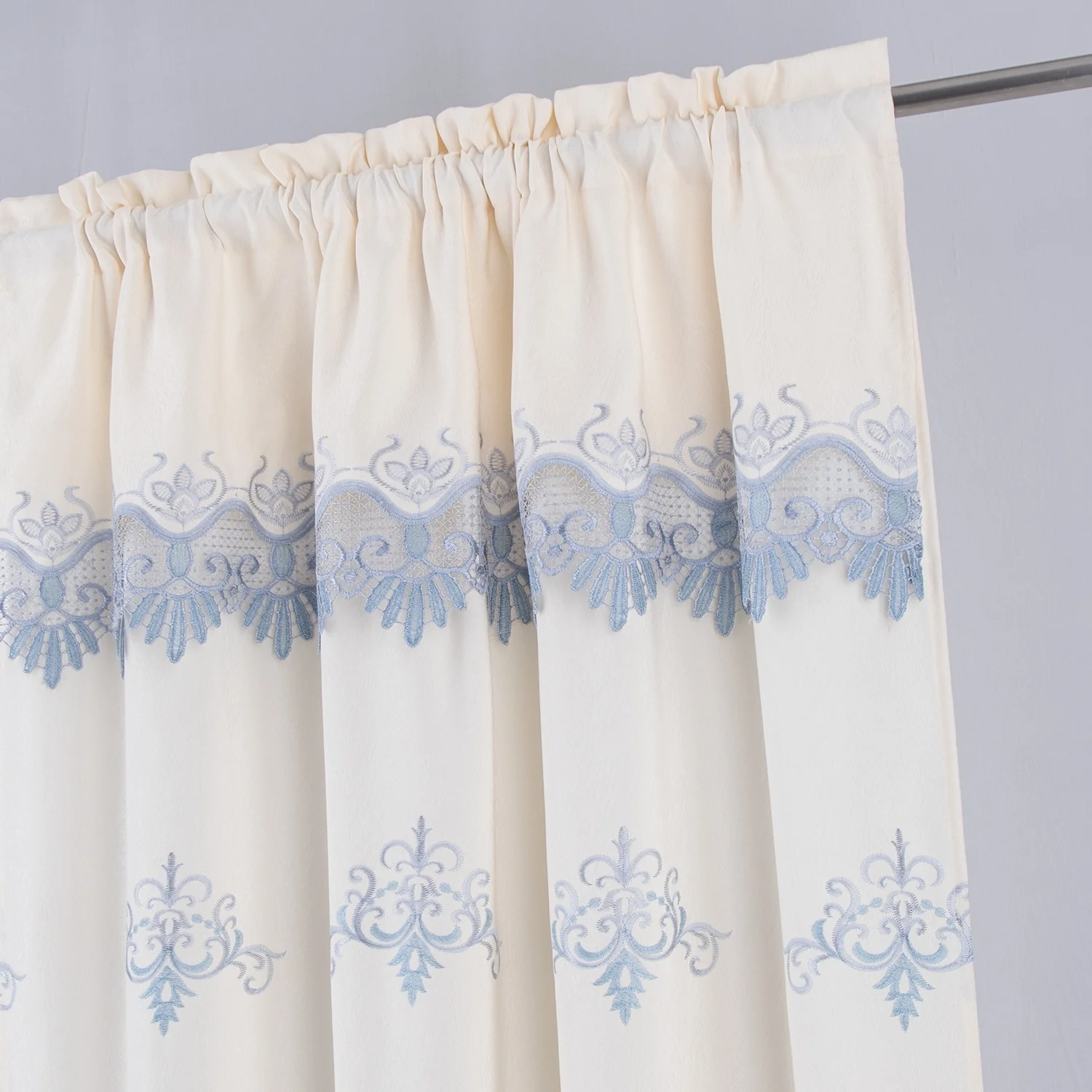 Betsy Macrame Embroidered Window Curtain Panel