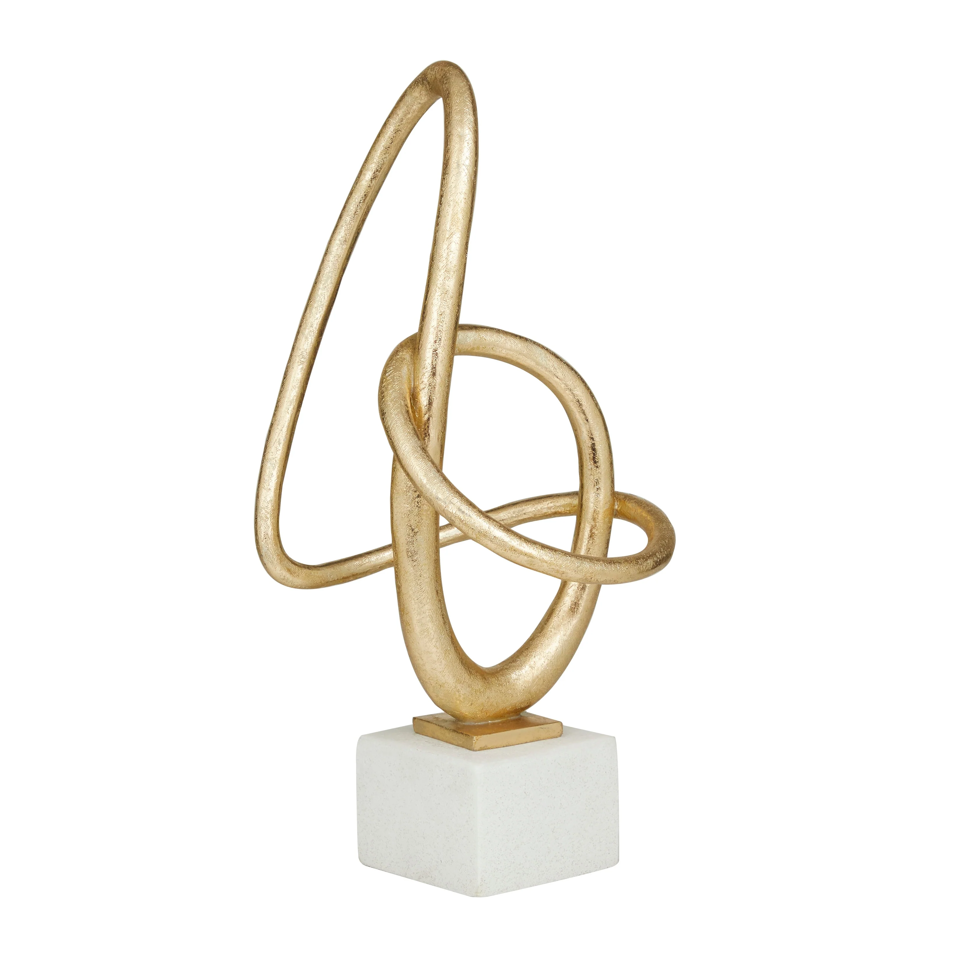 Gold Polystone Swirl Abstract Decorative Sculpture