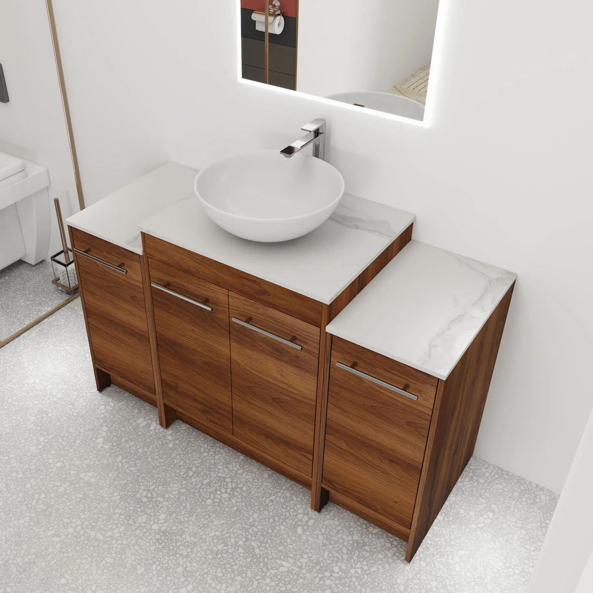 Bathroom Vanity With Sink In 24/36/48/60 Inch, Freestanding Bathroom Vanity With Soft Close Door