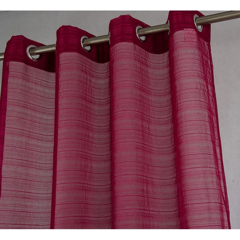 Erica Striped Doily Single Grommet Curtain Panel - (1x) 54 x 90 in. - (1x) 54 x 90 in.