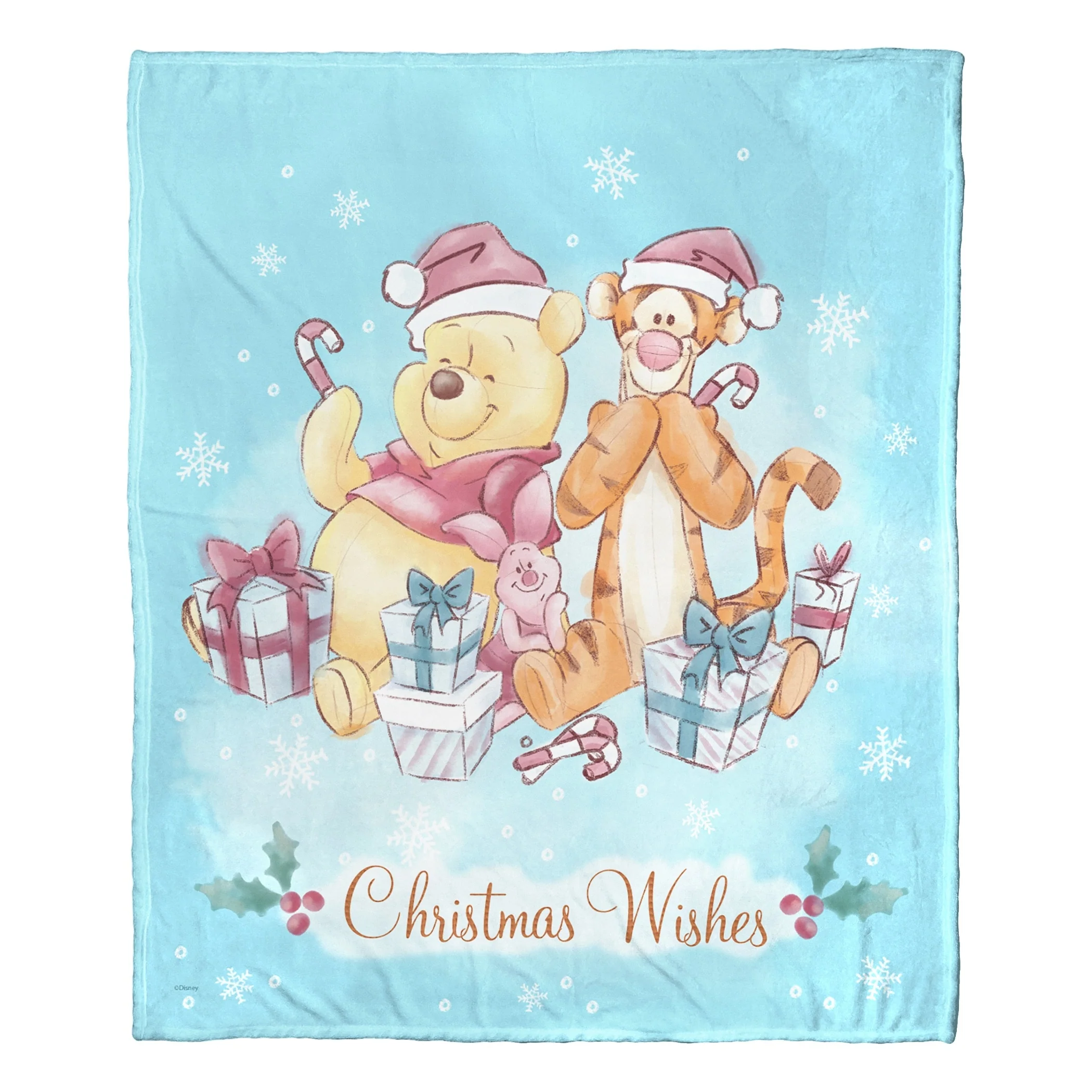 Disney Winnie the Pooh Christmas Silk Touch Throw Blanket