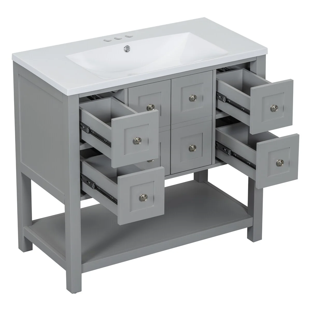 Free Standing Vanity with Solid Wood Frame