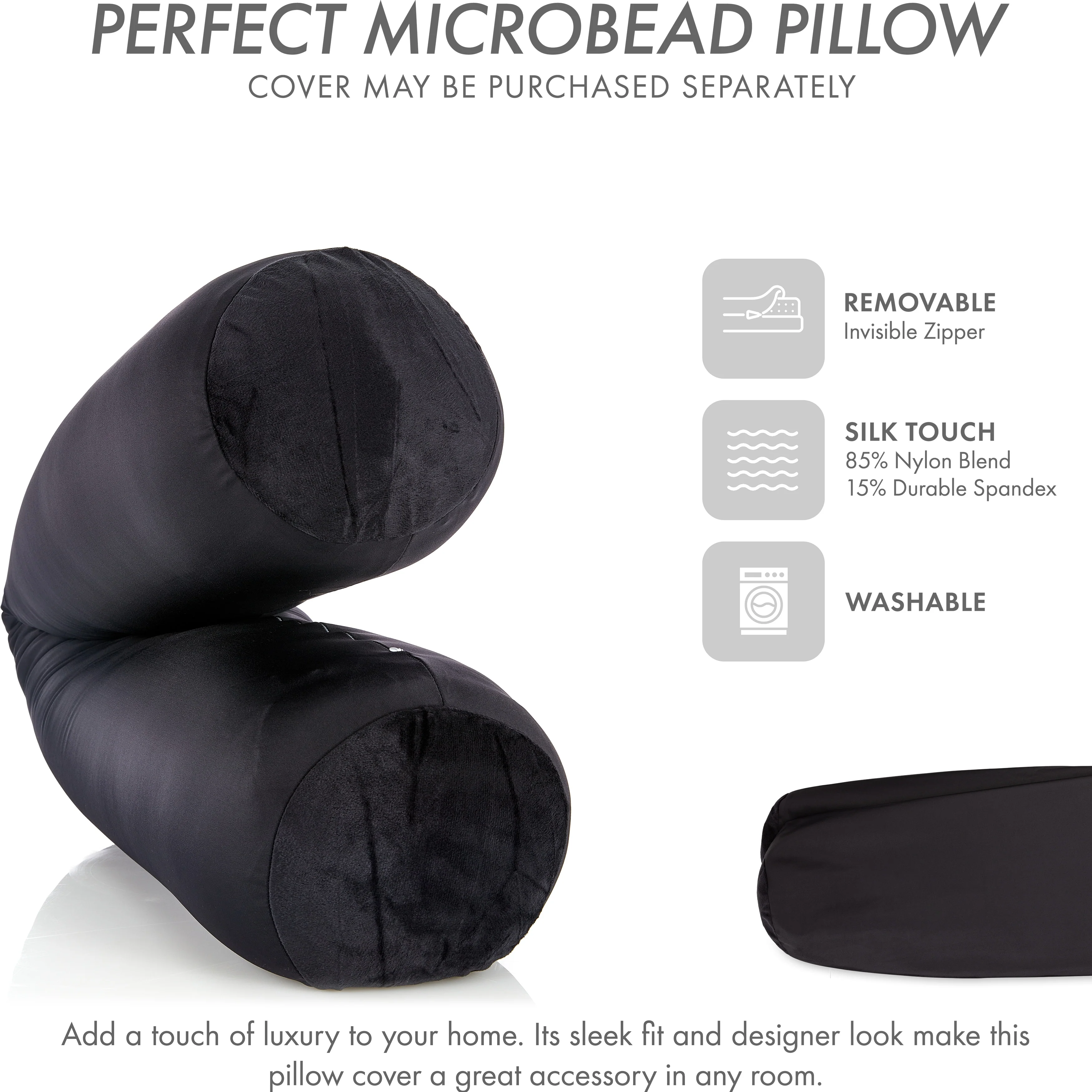 Straight Body Pillow, Premium Microbead,Side Sleeping / Pregnant Women