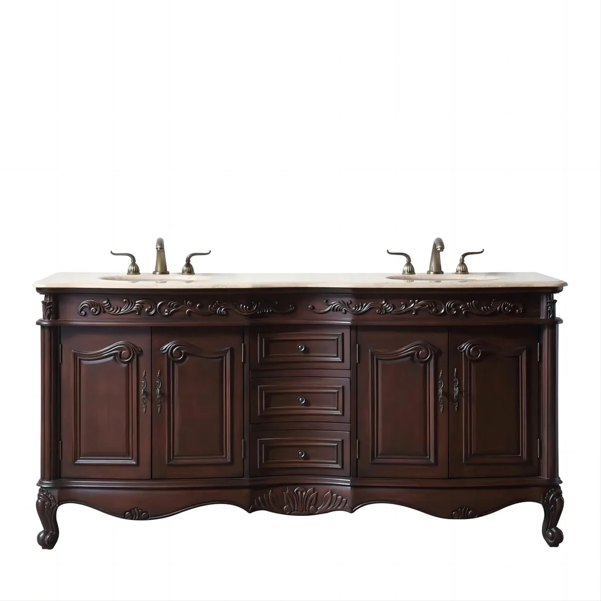 Shamikka 72'' Free Standing Double Bathroom Vanity with Marble Top