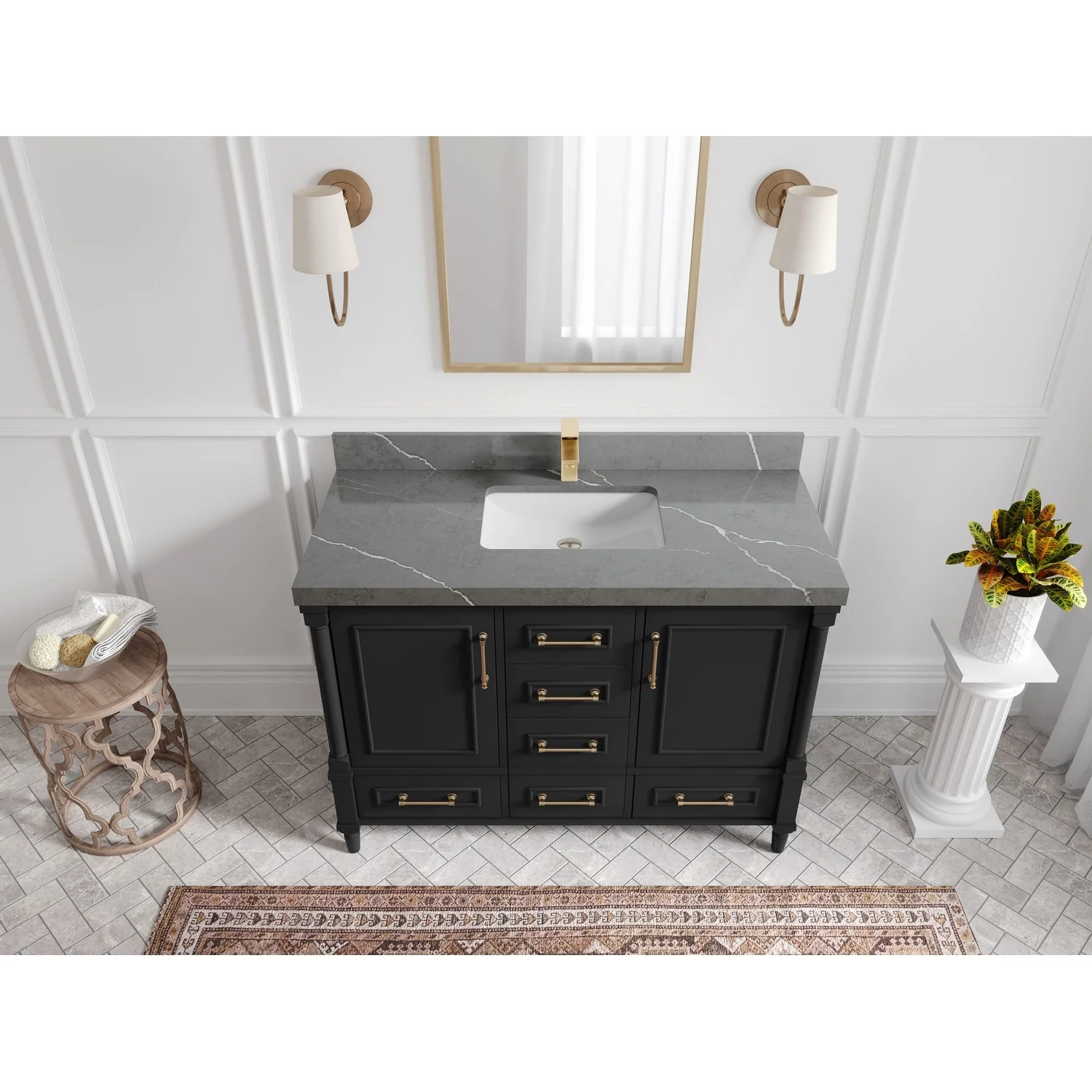Willow Collections 48 in. W x 22 in. D Aberdeen Single Bowl Sink Bathroom Vanity with Countertop