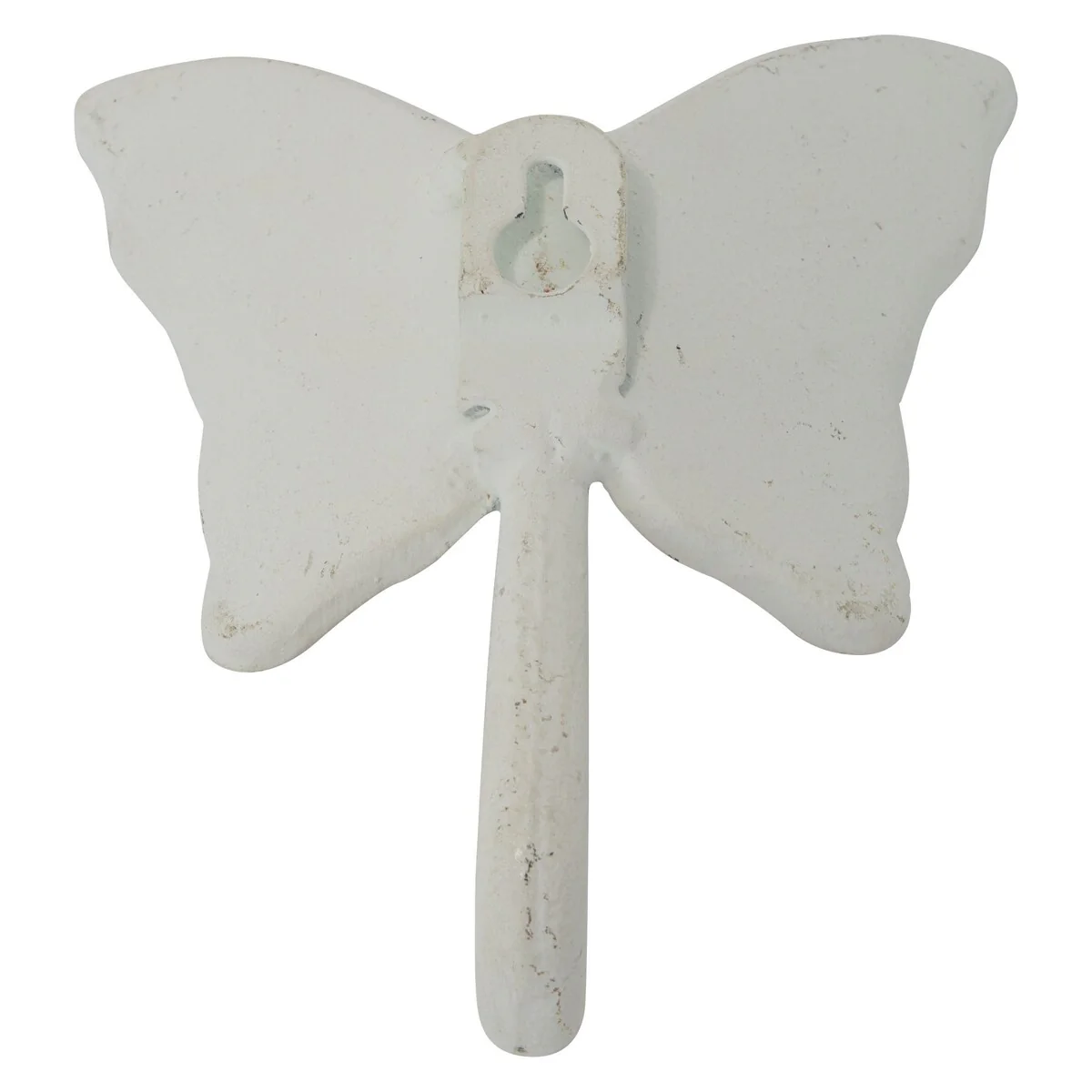 Foreside Home & Garden Rustic Antique White Metal Butterfly Wall Hook - 4.25 x 1.75 x 5