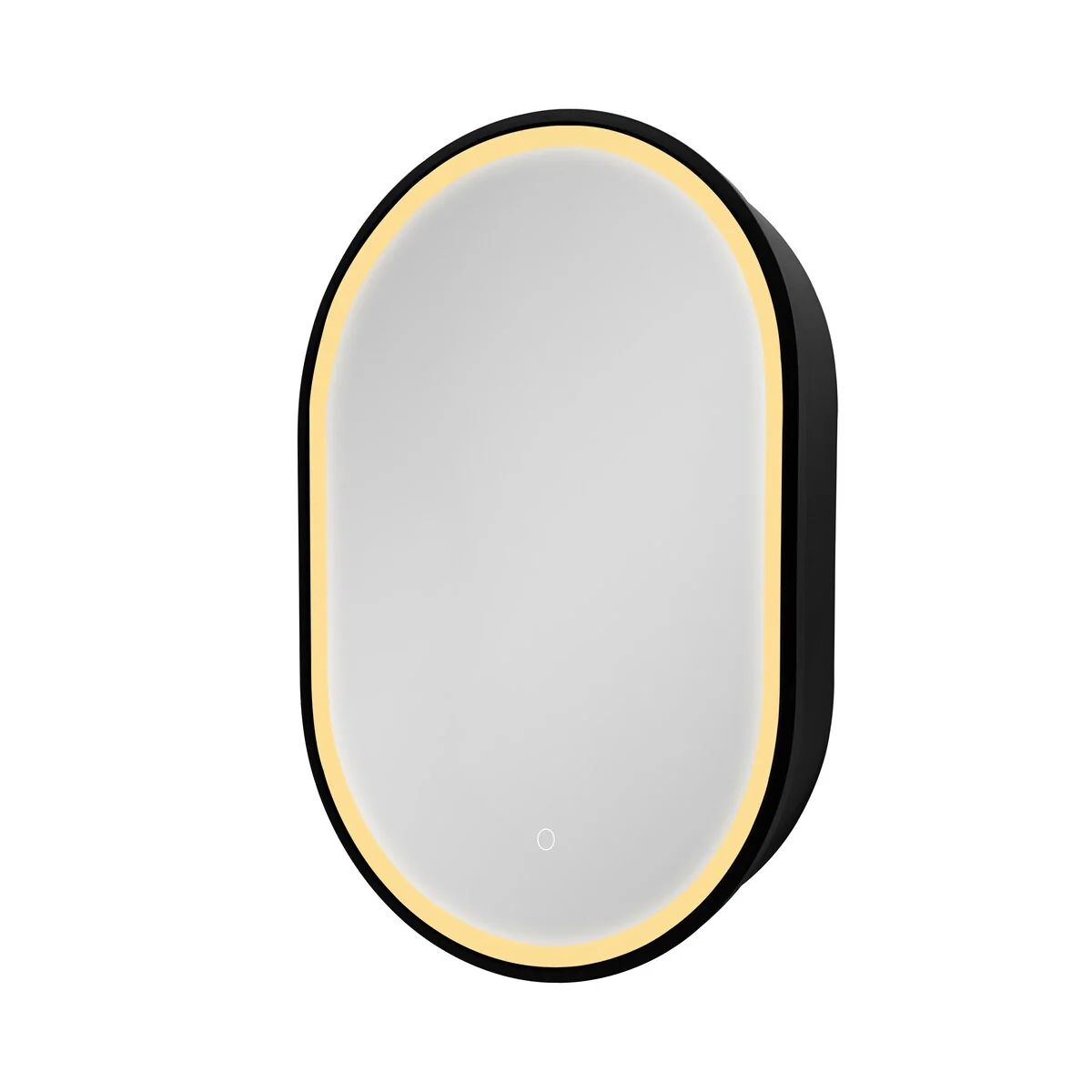 LED Oval Black Metal Framed Wall mount Bathroom Medicine Cabinet