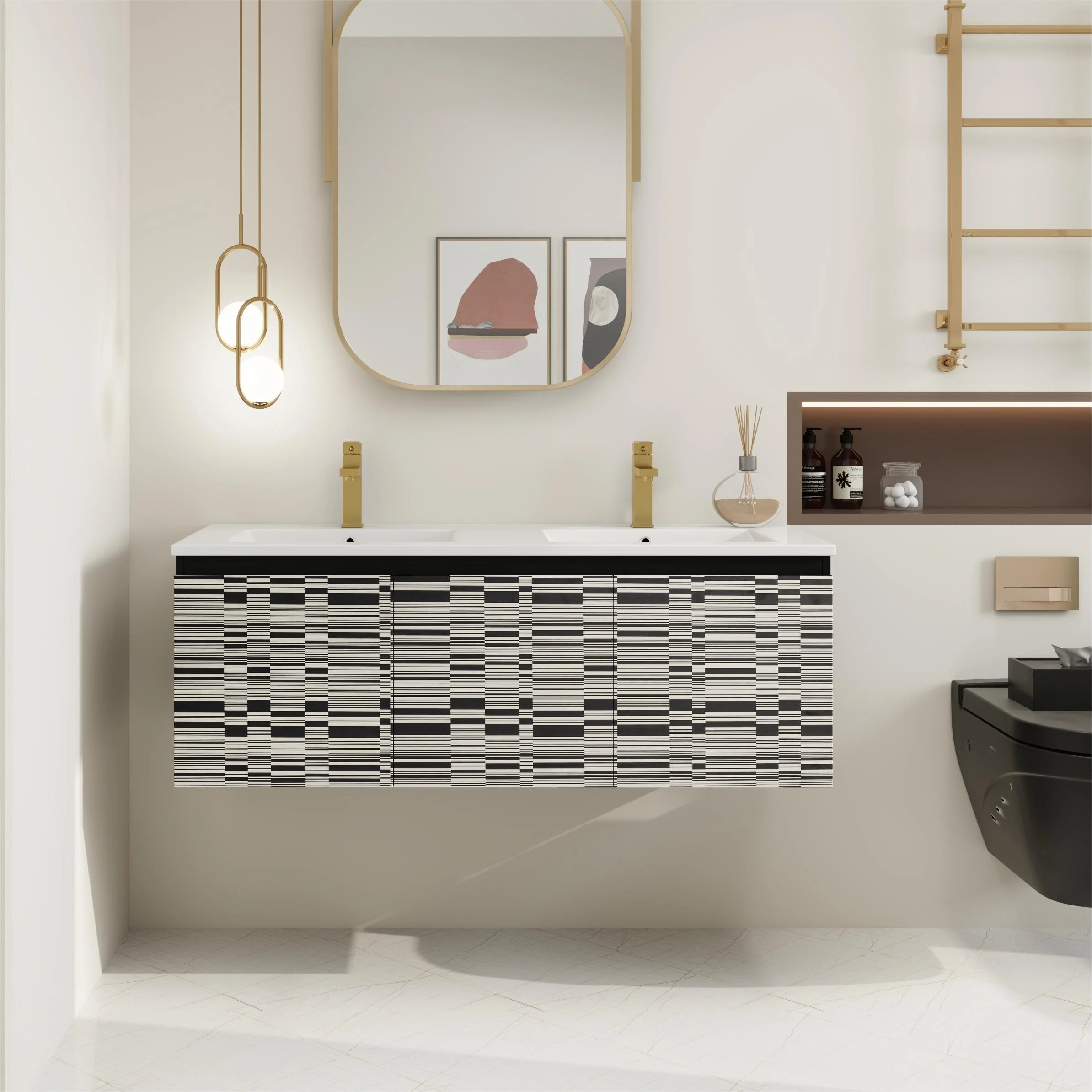 BNK 24/30/48 Inch Double Sink Bathroom Vanity with Soft Close Door