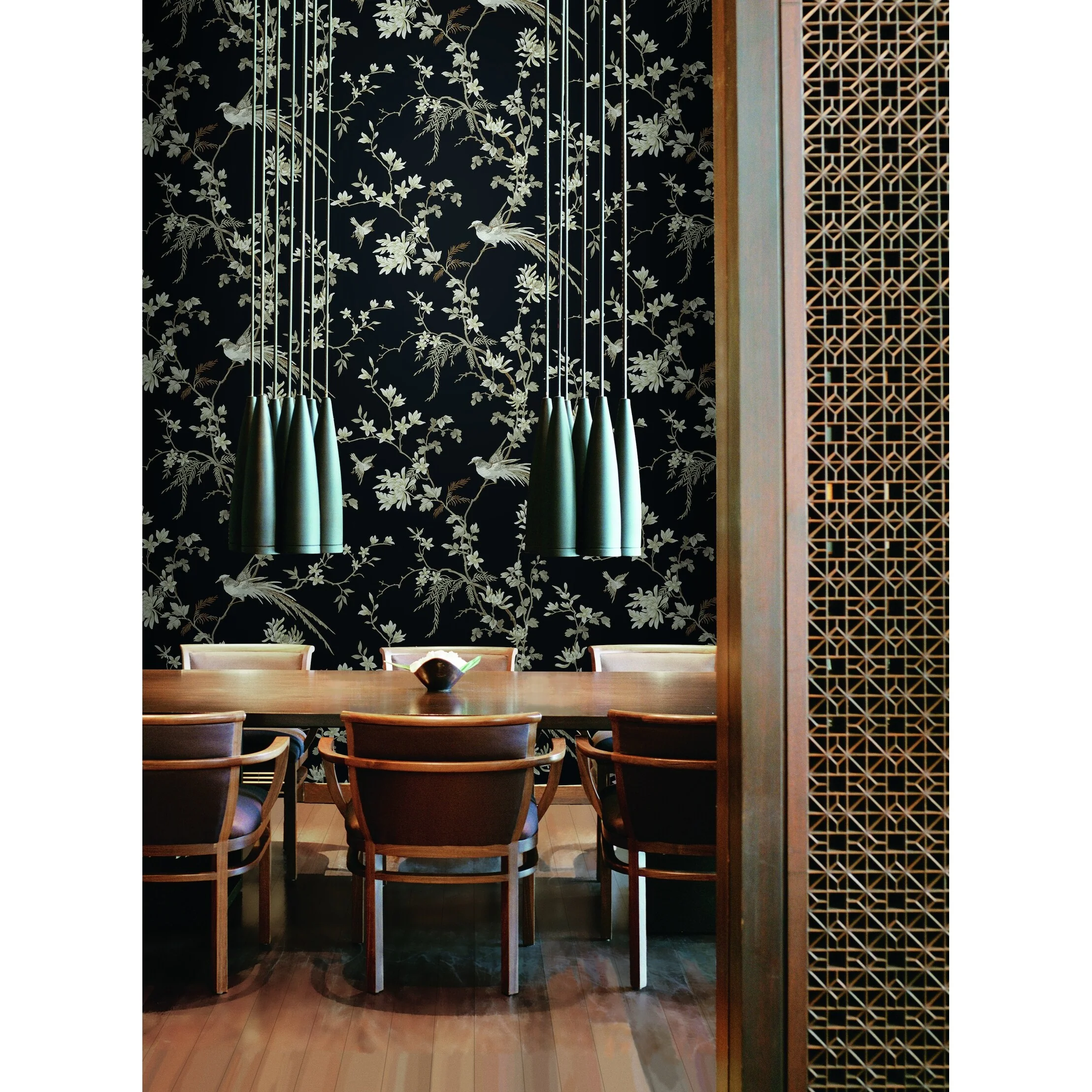 Schusterman, Bird And Blossom Chinoserie Wallpaper, 27 in x 27 ft = 60.75 sq ft, Wallpaper Roll