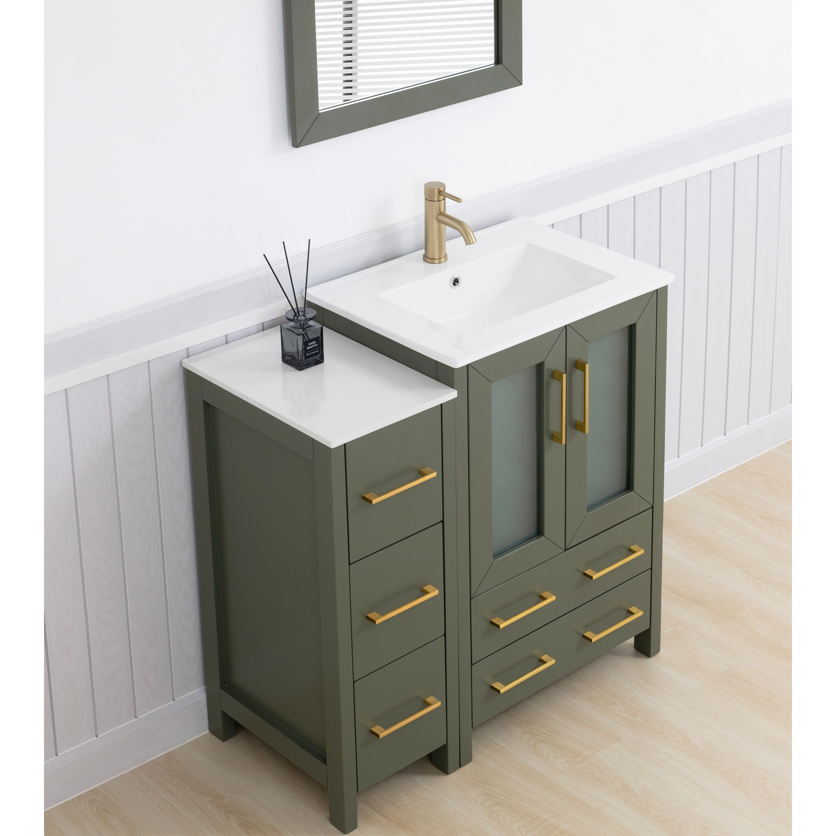 Vanity Art 36-Inch Single Sink Bathroom Vanity with Top & Free Mirror - 36 X 18.1 X 35.8