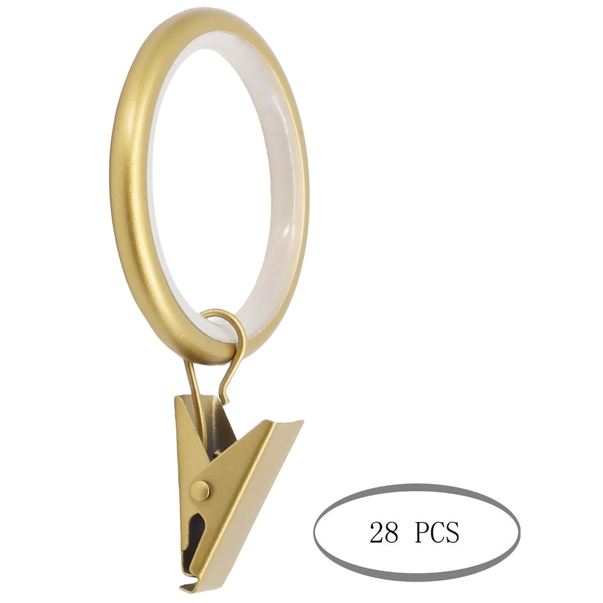 Meriville Drapery Curtain Rings with Clip - 1.5-Inch Inner Diameter with insert