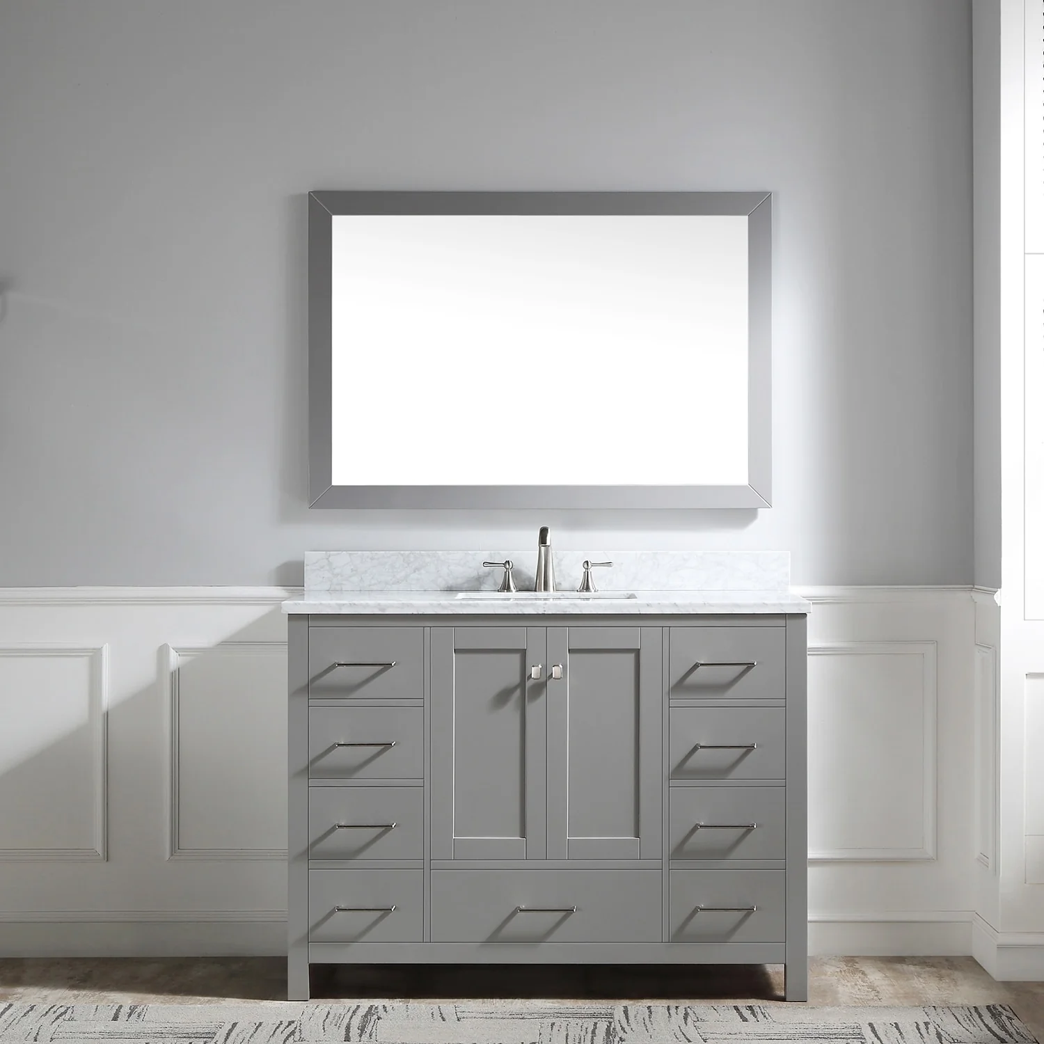 Prismosaic 48 in. Lunar Gray Vanity with Countertop & Splash, Single Sink