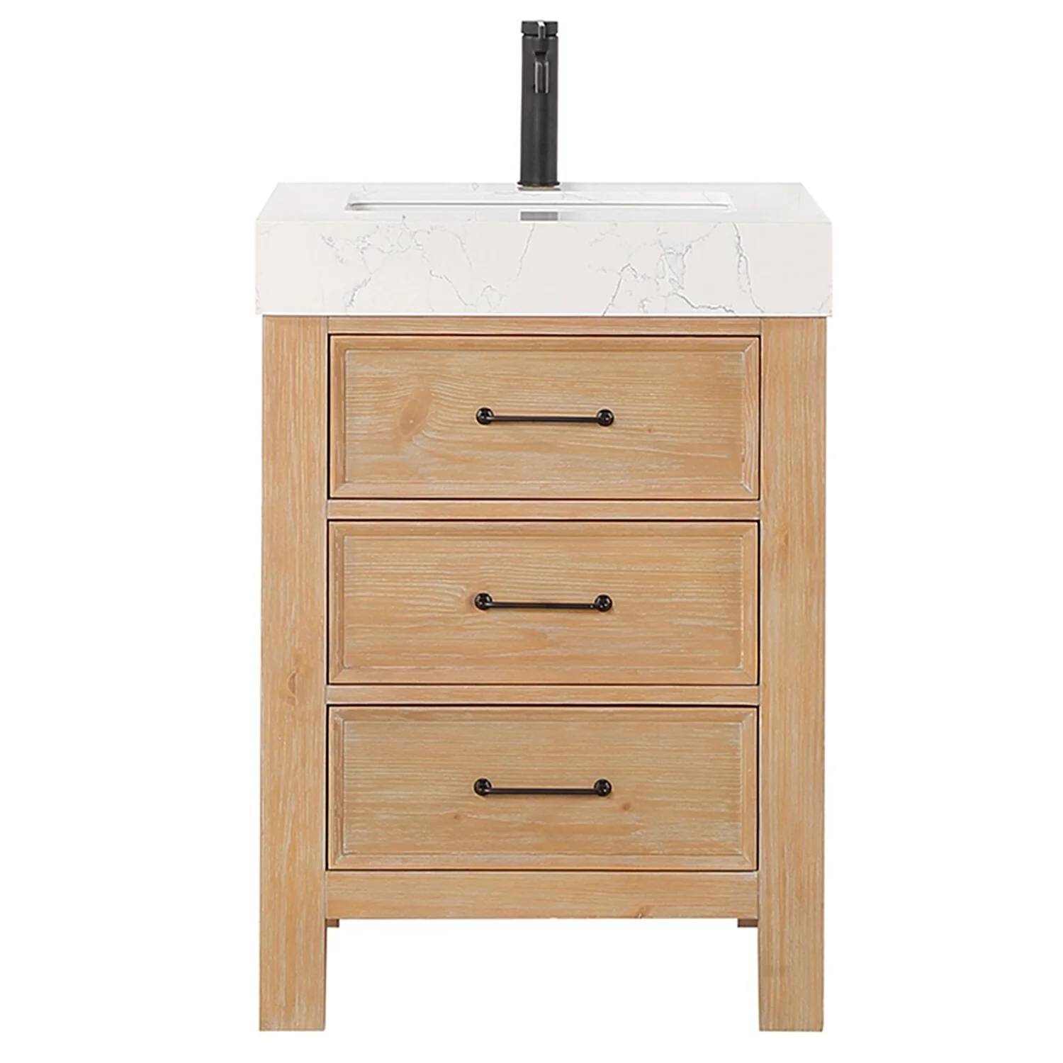 Leon 24 in. Single Bathroom Vanity with Composite Stone Top