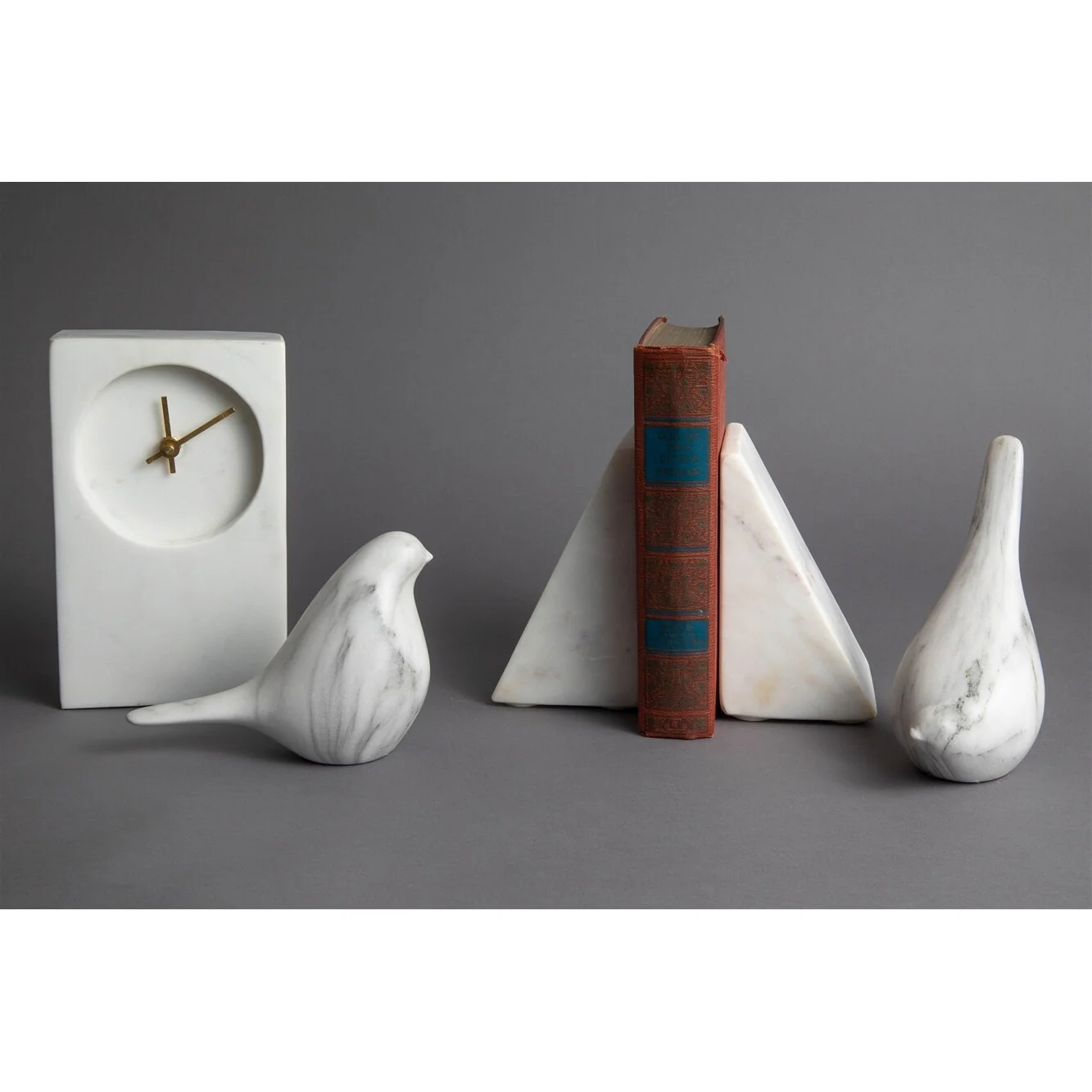 Set of 2 Marble Bookends