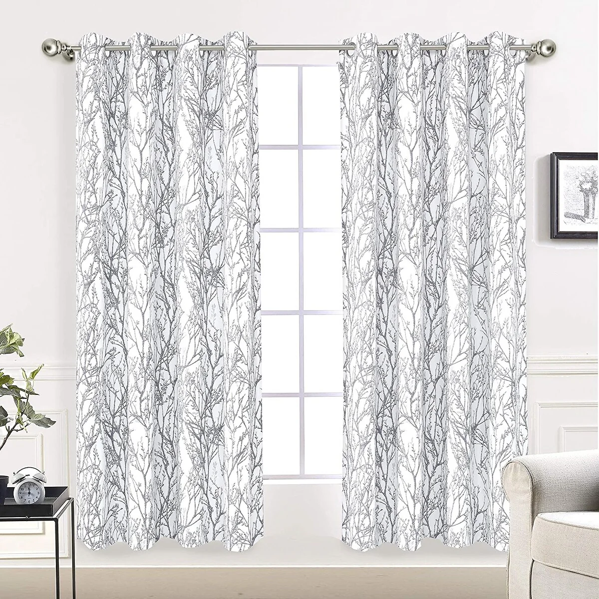 Tree Branch Grommet Window Curtain Panel