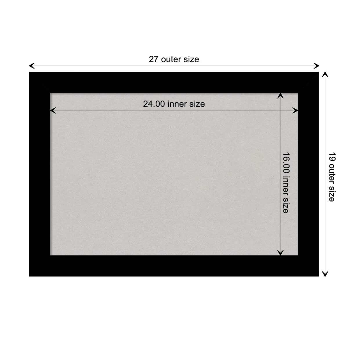 Brushed Framed Grey Corkboard Bulletin Board