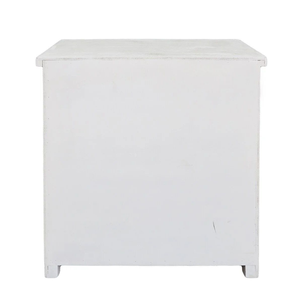 Rustic Hollow-Carved Wood Storage Cabinet with 1 Drawer and 2 Doors, Antique White, 31