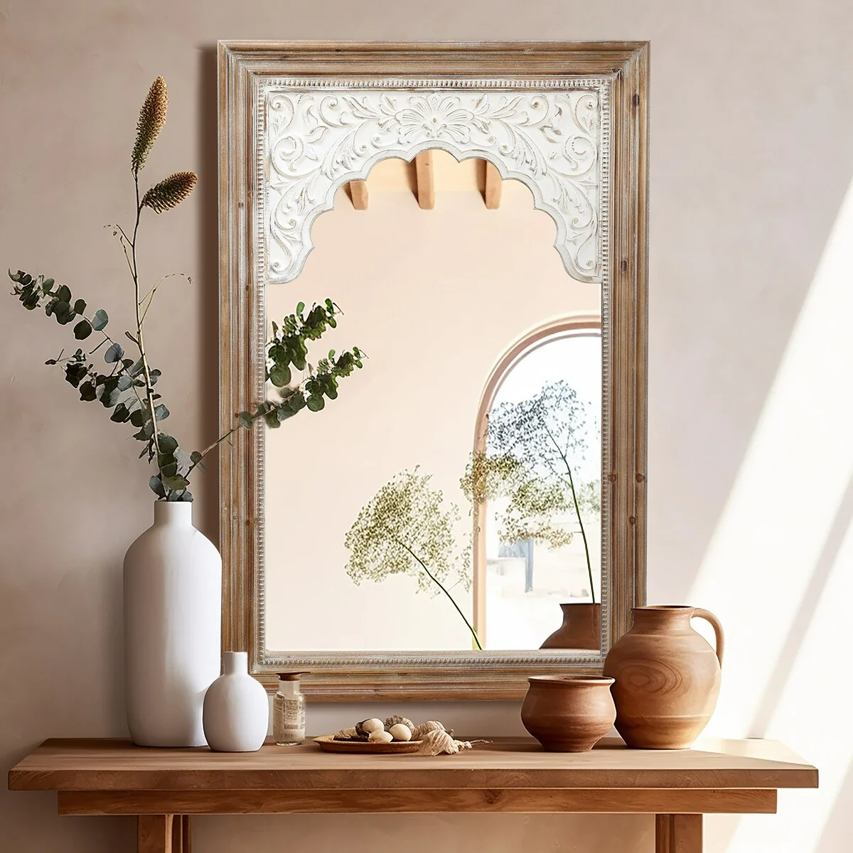 Wood Framed Rectangular Accent Wall Mirror - 43.39