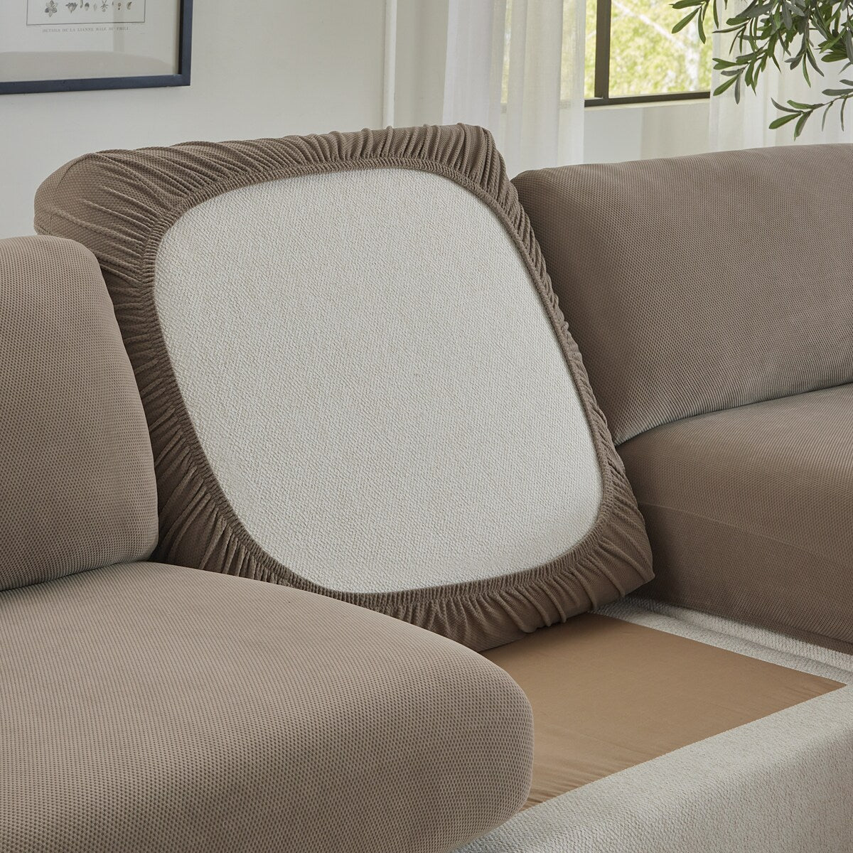 SureFit Stretch Pique Sectional Couch Cushion Slipcovers