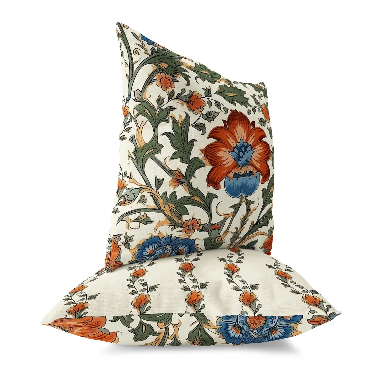 Green And Red Mughal Era Garden Treasures Indoor/Outdoor Throw Pillow Zipper