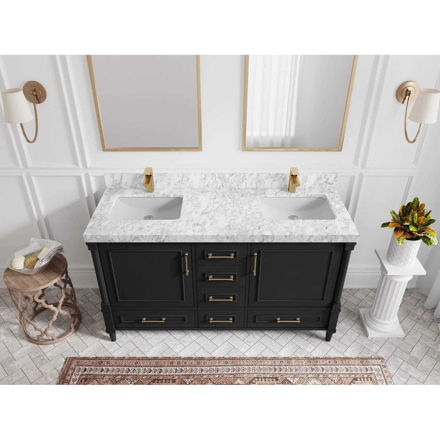 Willow Collections 60 in. W x 22 in. D Aberdeen Double Sink Bathroom Vanity with Countertop
