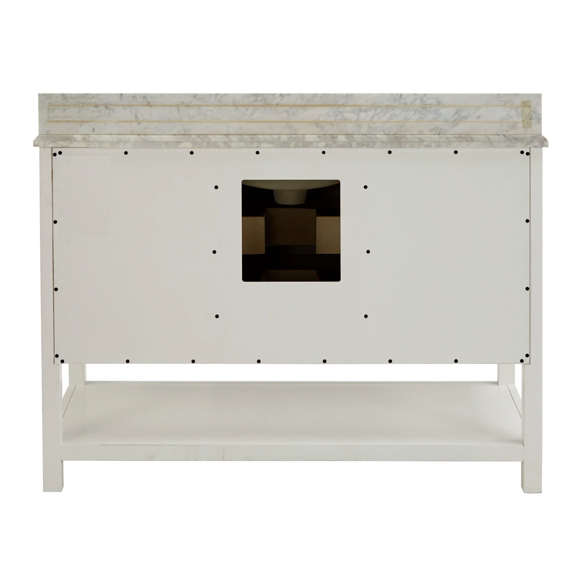 Lilleham Bathroom Sink Vanity with White Marble Veneer Stone Top by iNSPIRE Q Classic