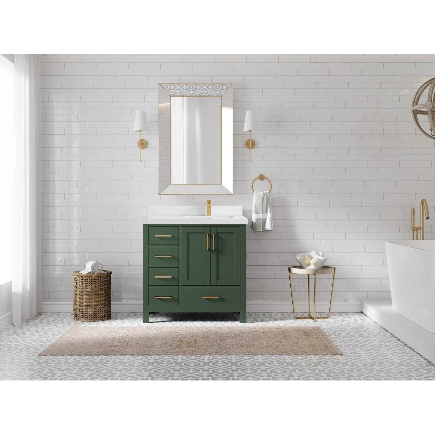 Willow Collections 36 in. W x 22 in. D Malibu Right Offset Sink Bathroom Vanity with Countertop