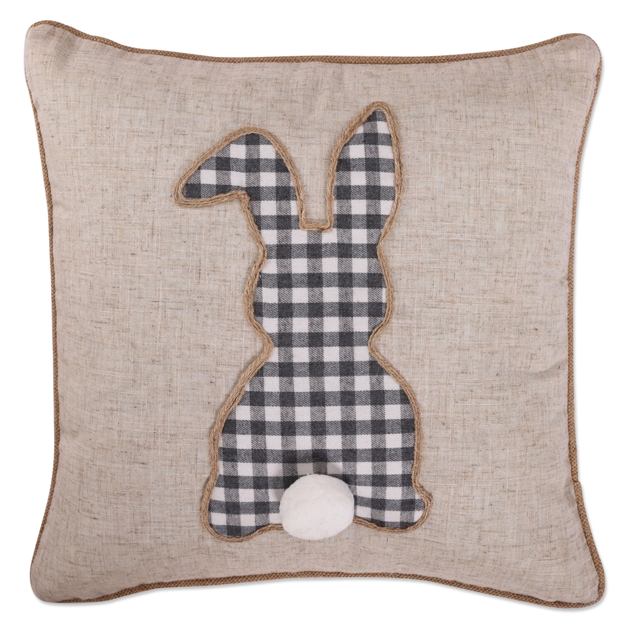 Pillow Perfect Easter Gingham Bunny Indoor Throw Pillow