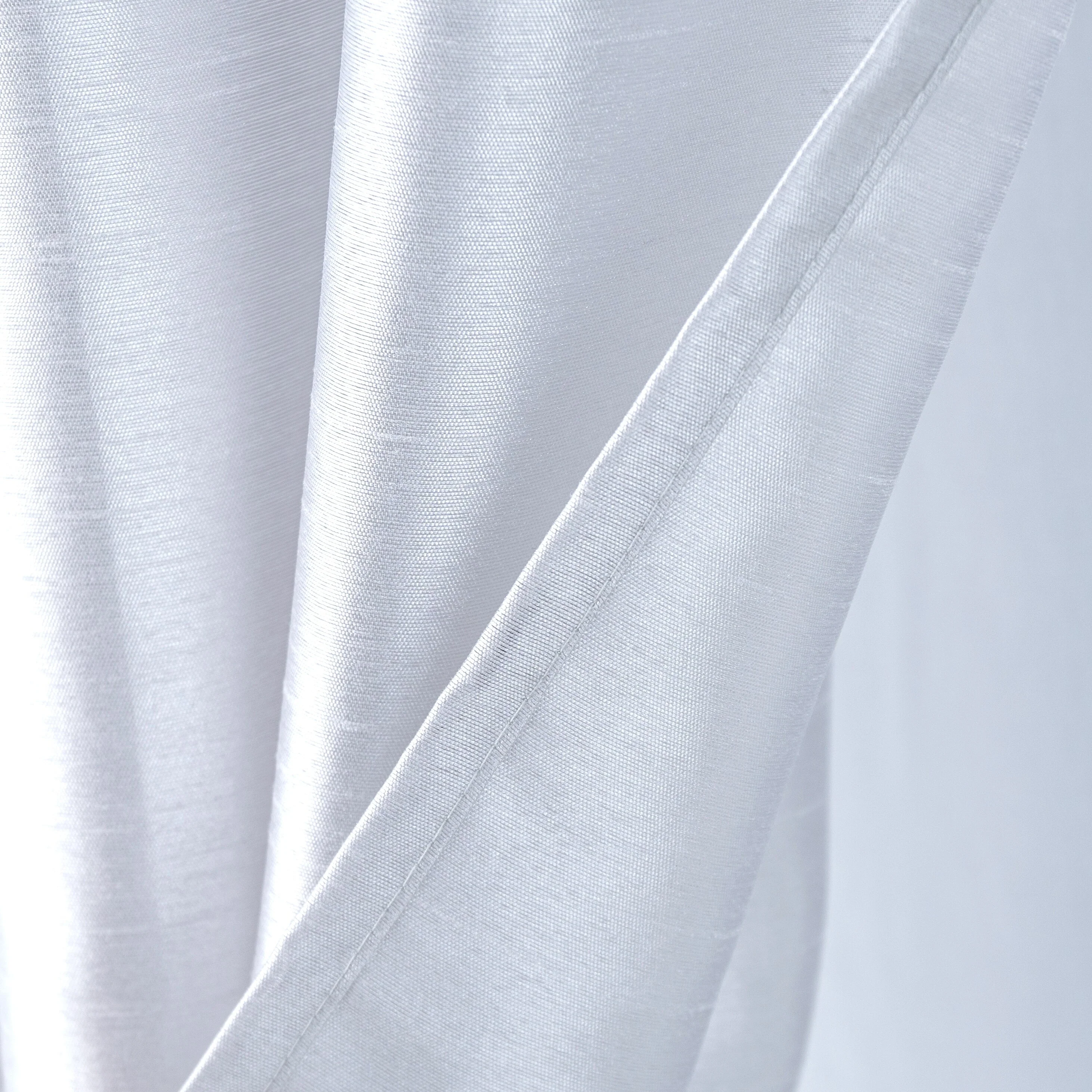 Nancy Faux Silk Window Curtain Panel Set