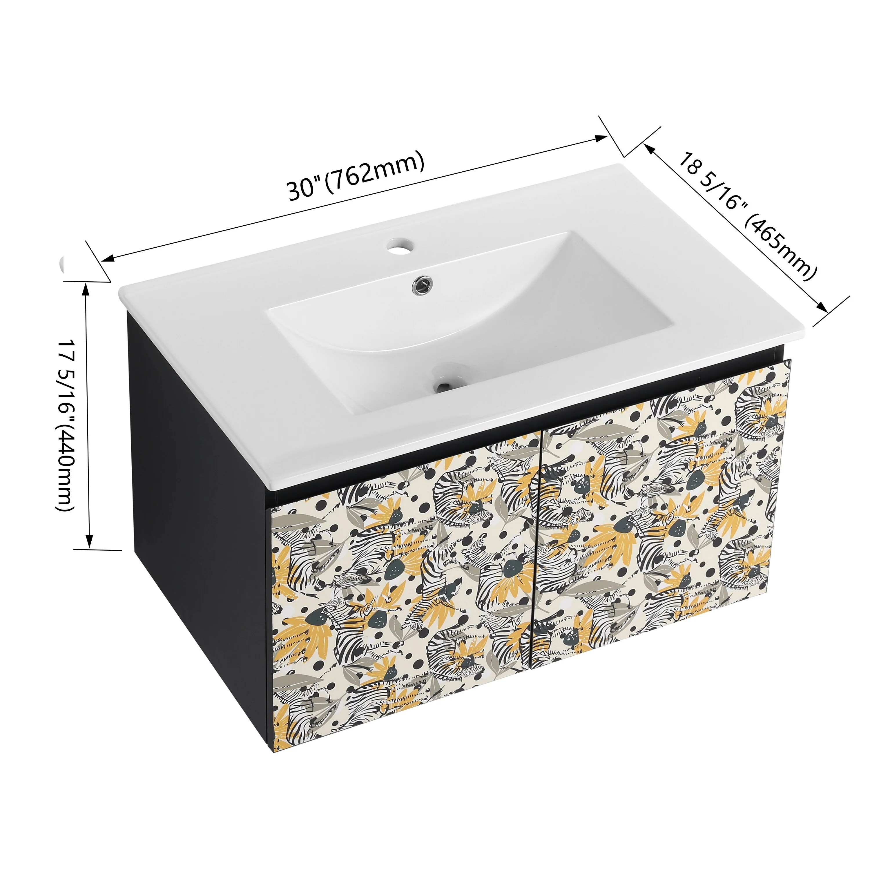 BNK 24/30/48 Inch Double Sink Bathroom Vanity with Soft Close Door