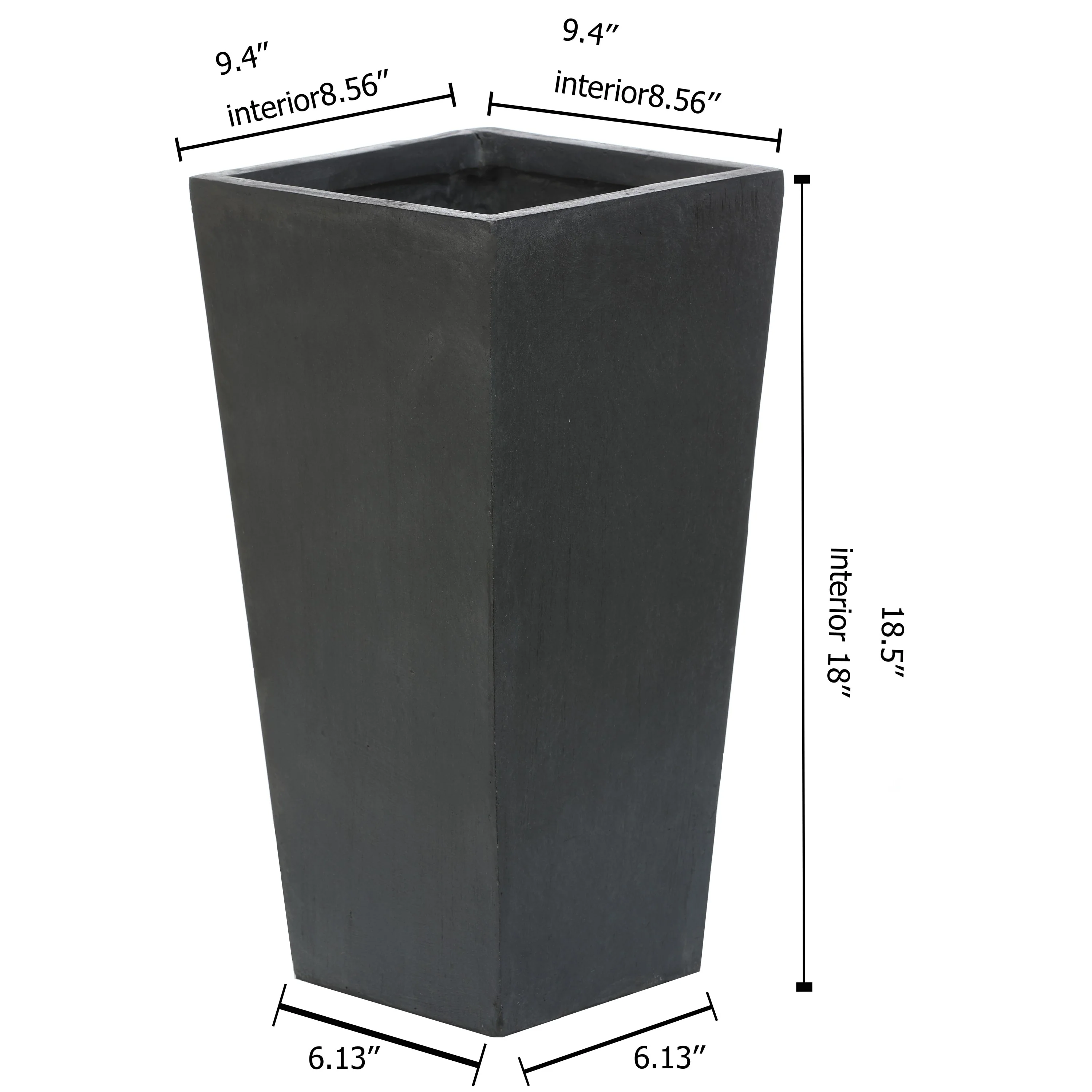 Tall Tapered Square Indoor & Outdoor MgO Planter