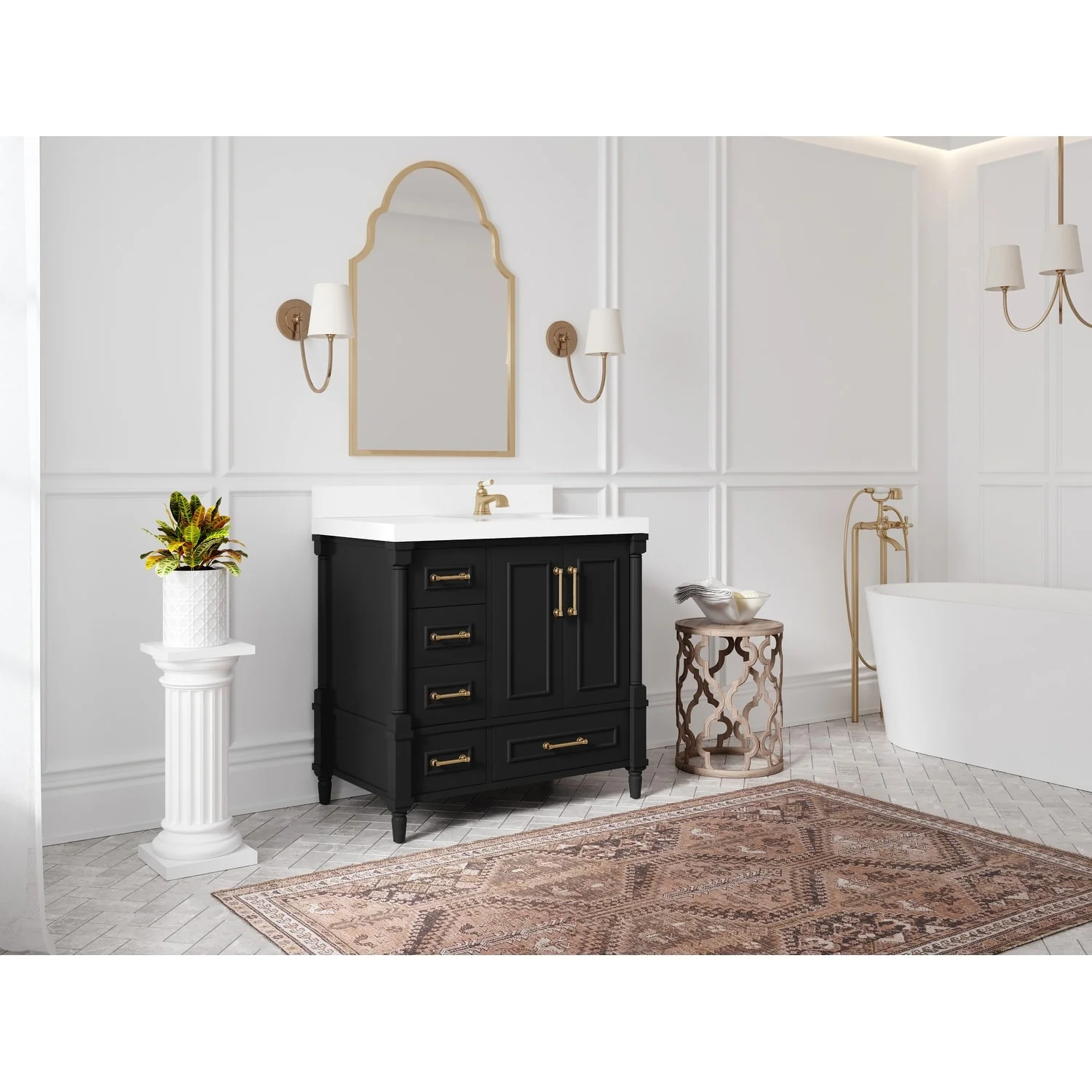 Willow Collections 36 in. W x 22 in. D Aberdeen Right Offset Sink Bathroom Vanity with Countertop